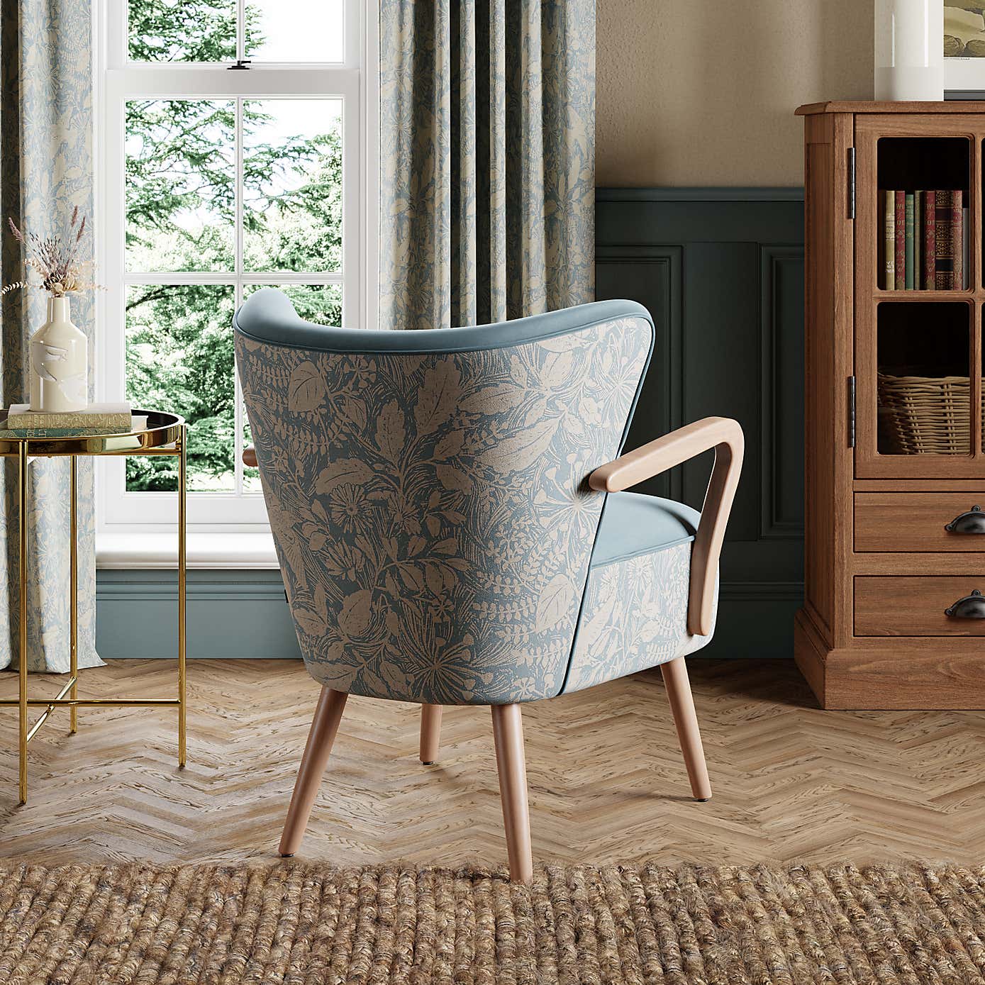 Eliza Wooden Arm Occasional Armchair