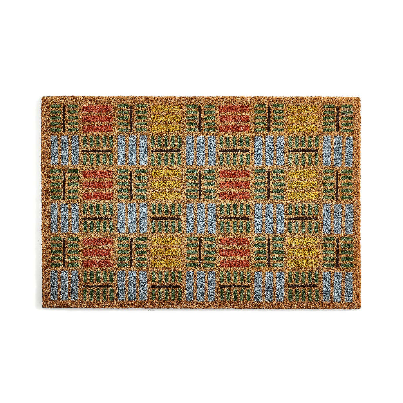 Checkerboard Coir Doormat