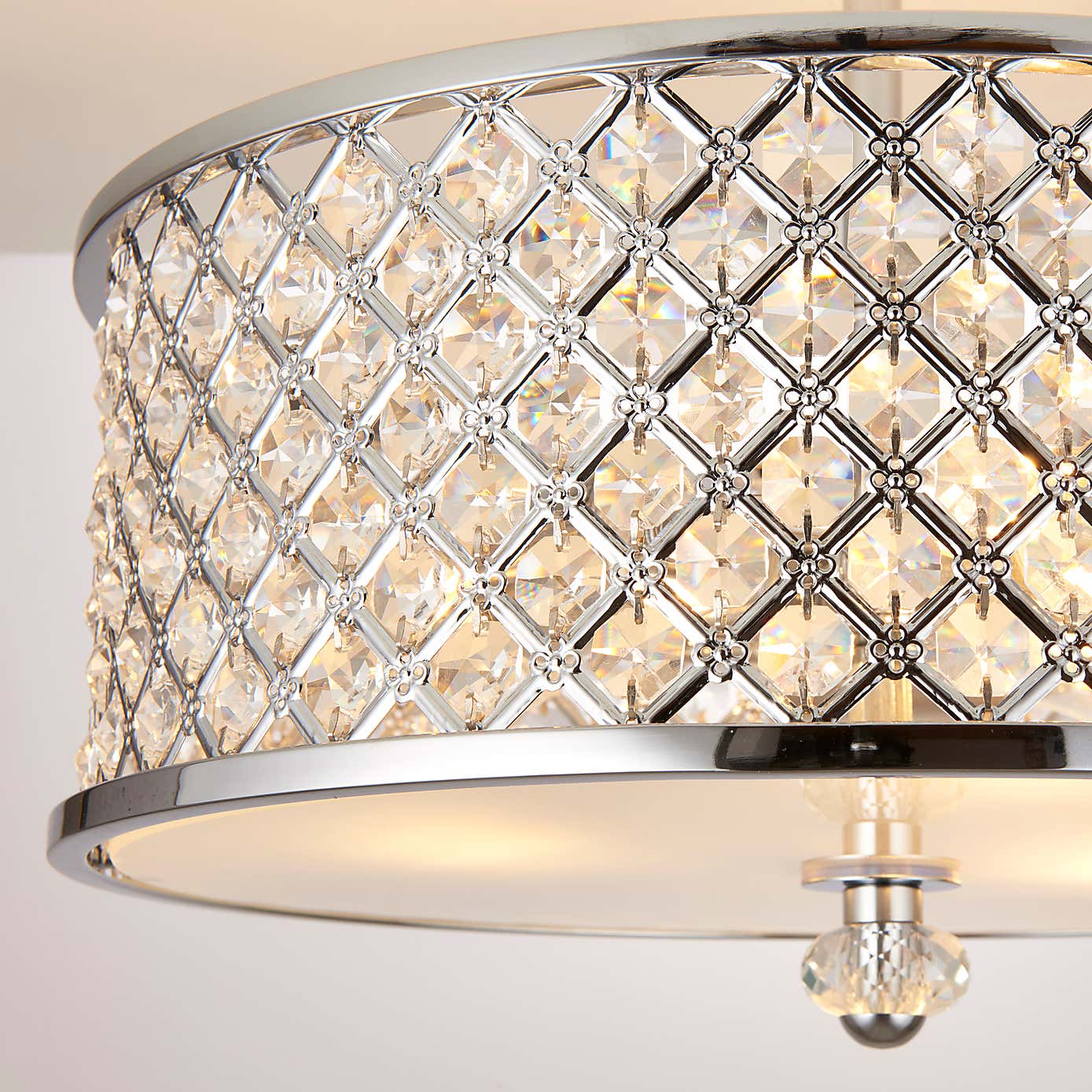 Crystal Hudson 3 Light Flush Ceiling Fitting