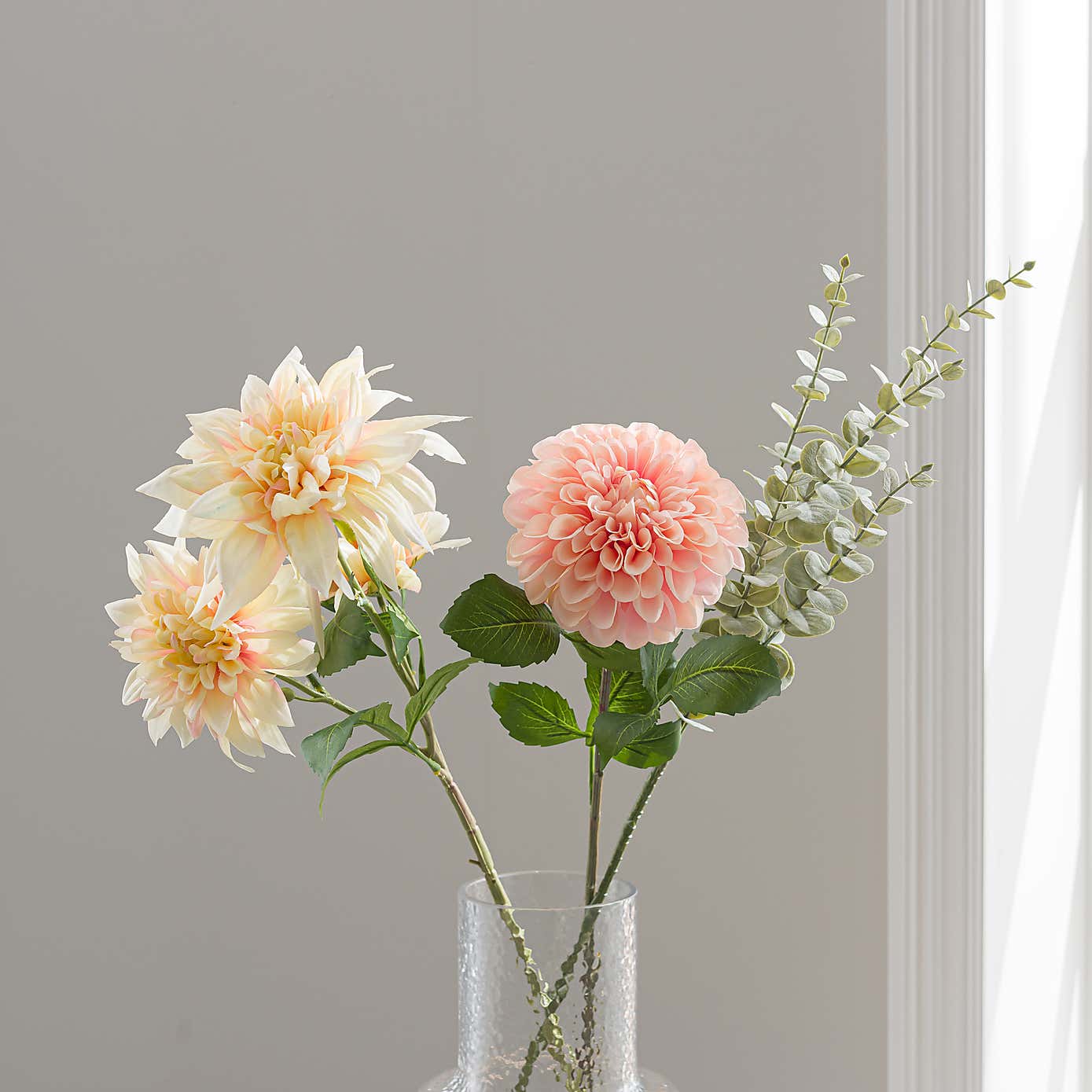 Artificial Peach Dahlia Letterbox Bouquet