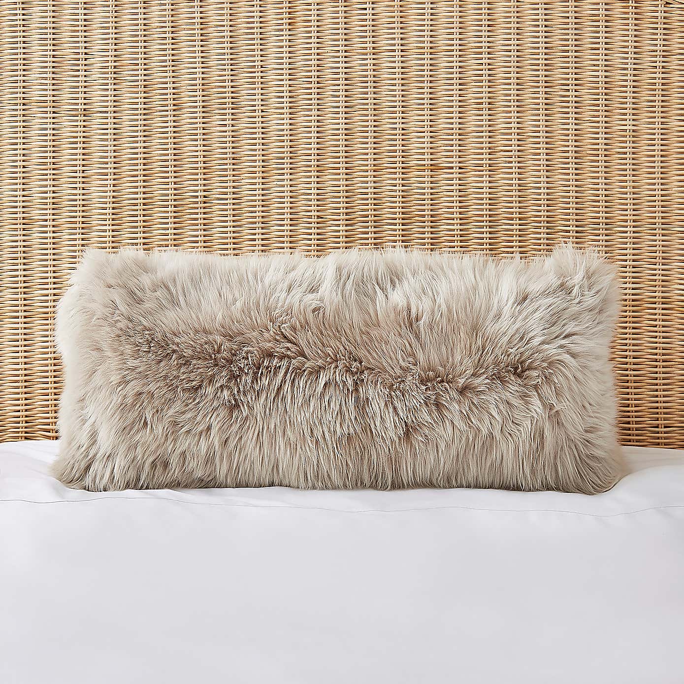 Dorma Natural Sheepskin Boudoir Cushion