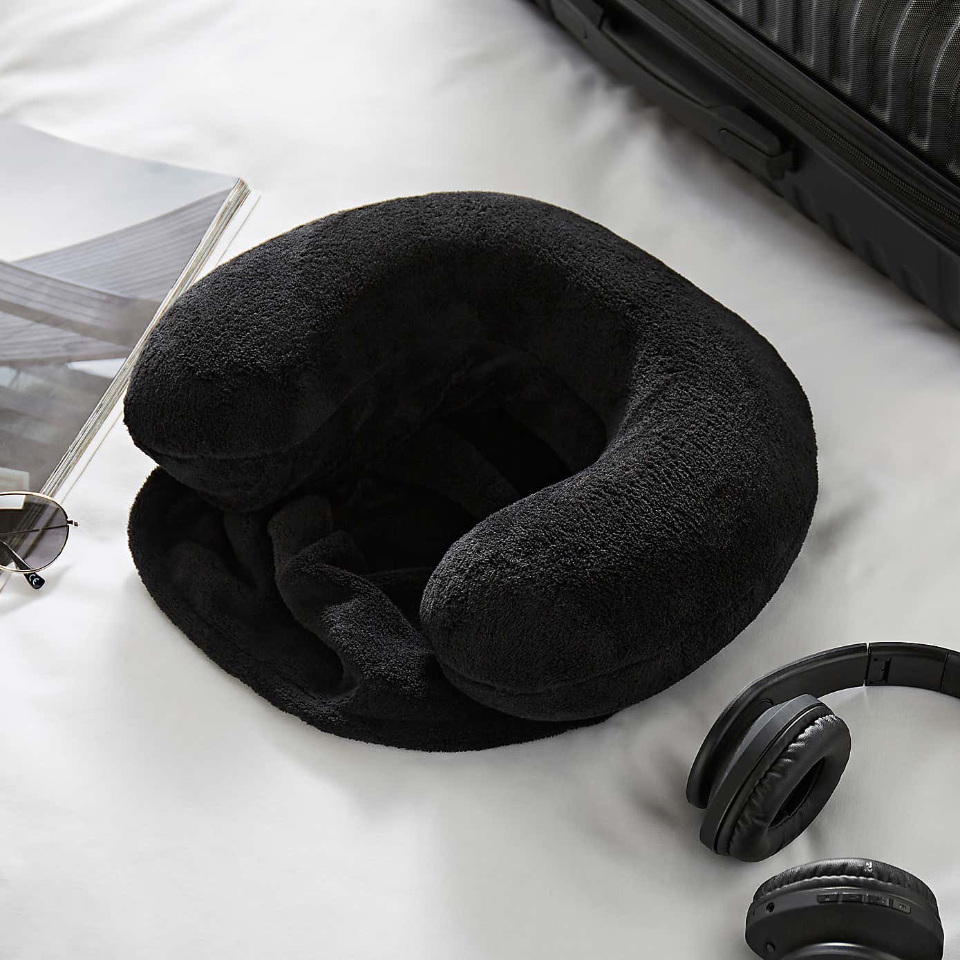 Black Hooded Travel Pillow