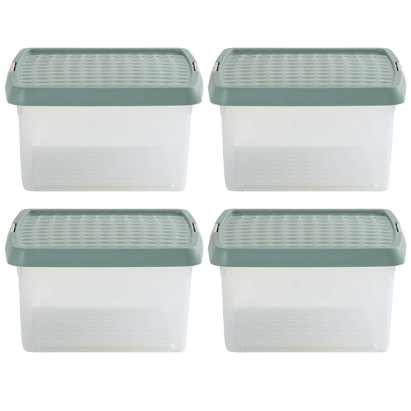 Wham Clip Pack of 4 Square Storage Boxes With Lids