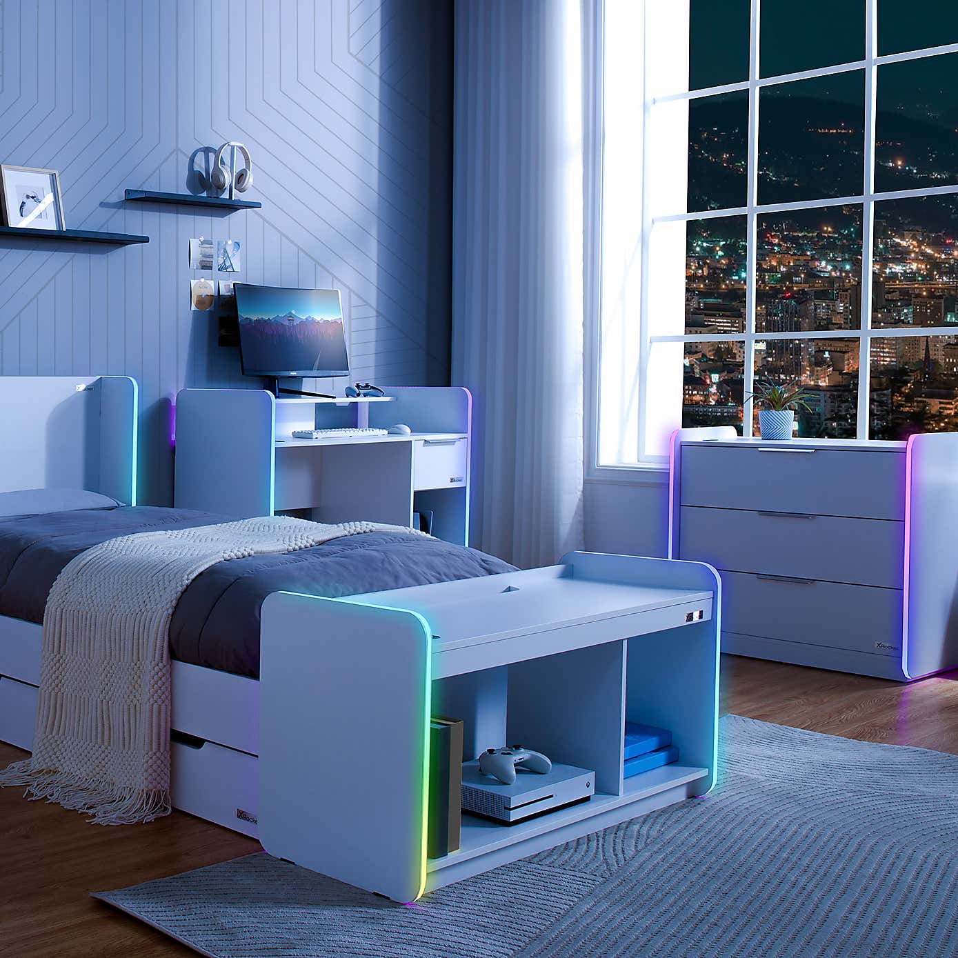 Electra Chest of 3 Drawers with LED Lights