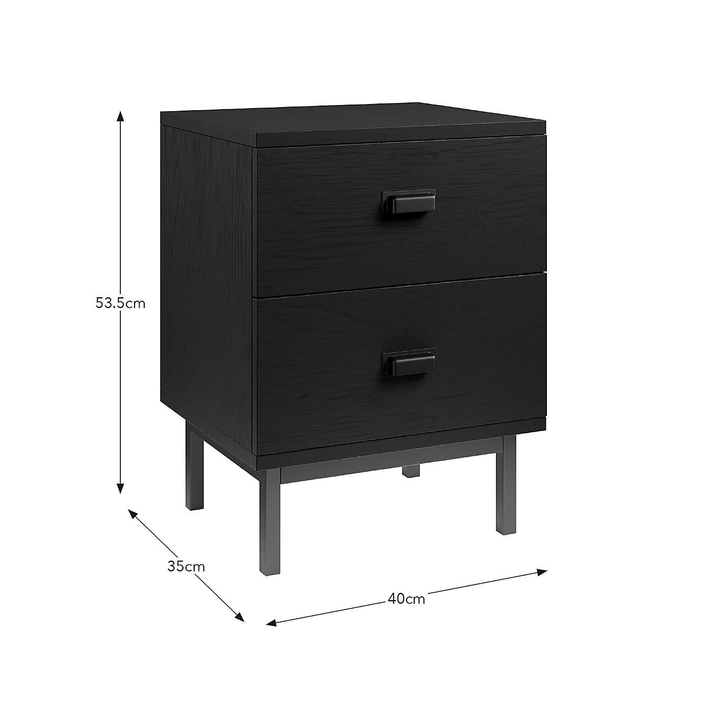 Fulton 2 Drawer Bedside Table