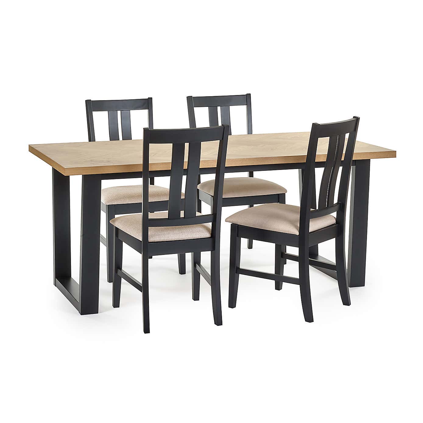 Hilton Rectangular Dining Table with 4 Hilton Dining Chairs
