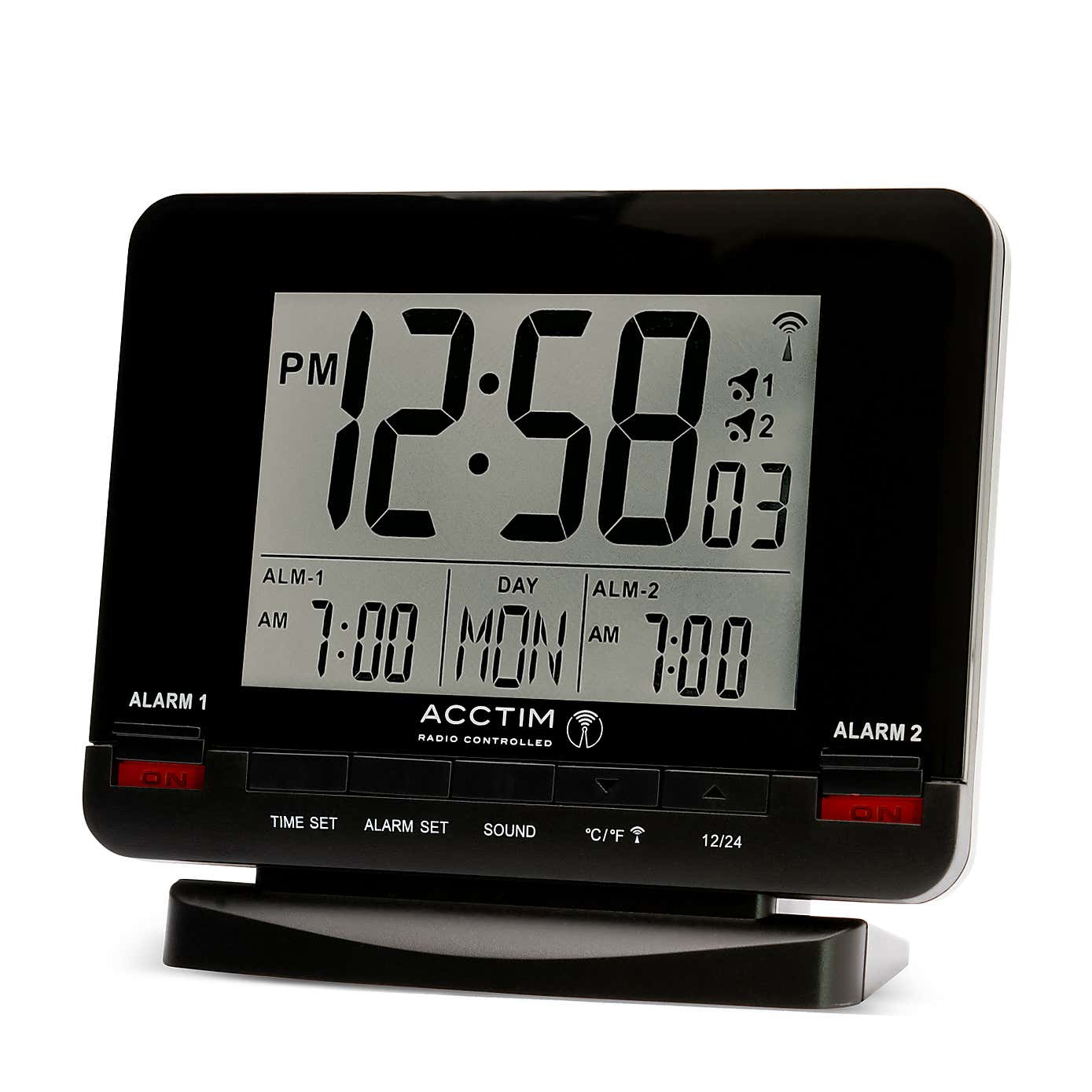Acctim Delaware Black Alarm Clock