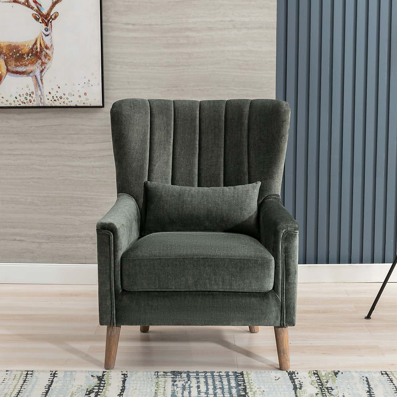 Image Furnishings Charlotte Velvet Wingback Occasional Armchair