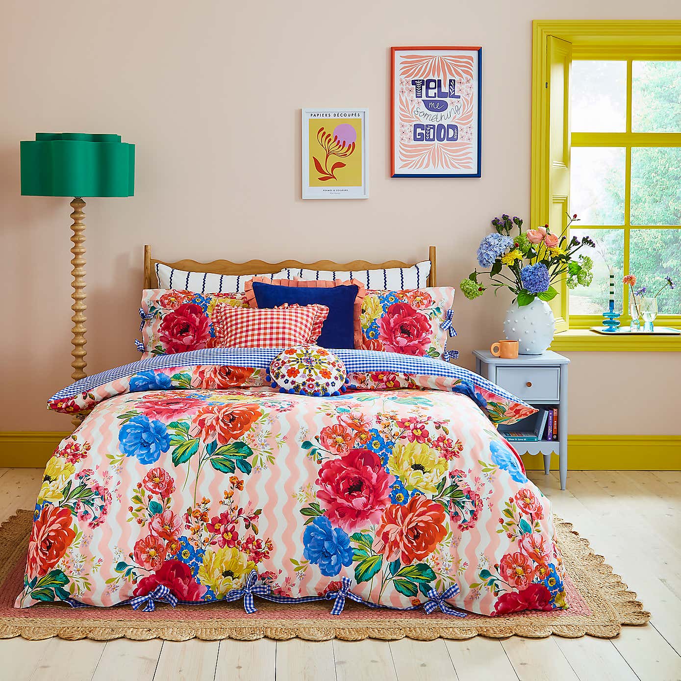 Sophie Robinson Juicy Bloom 100% Cotton Duvet Cover & Pillowcase Set