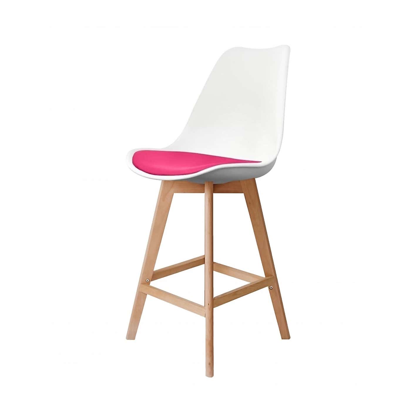 Fusion Living Soho White Plastic Bar Stool