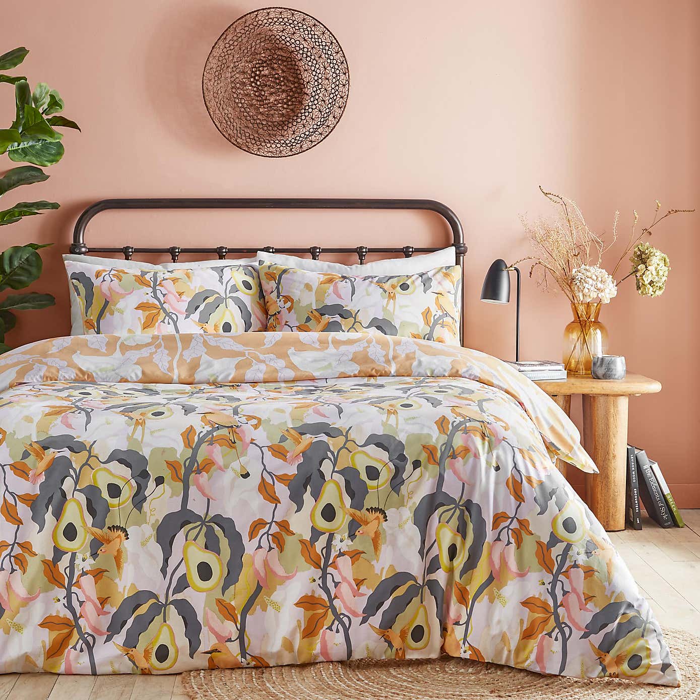 Riva Huerta Orange Duvet Cover and Pillowcase Set