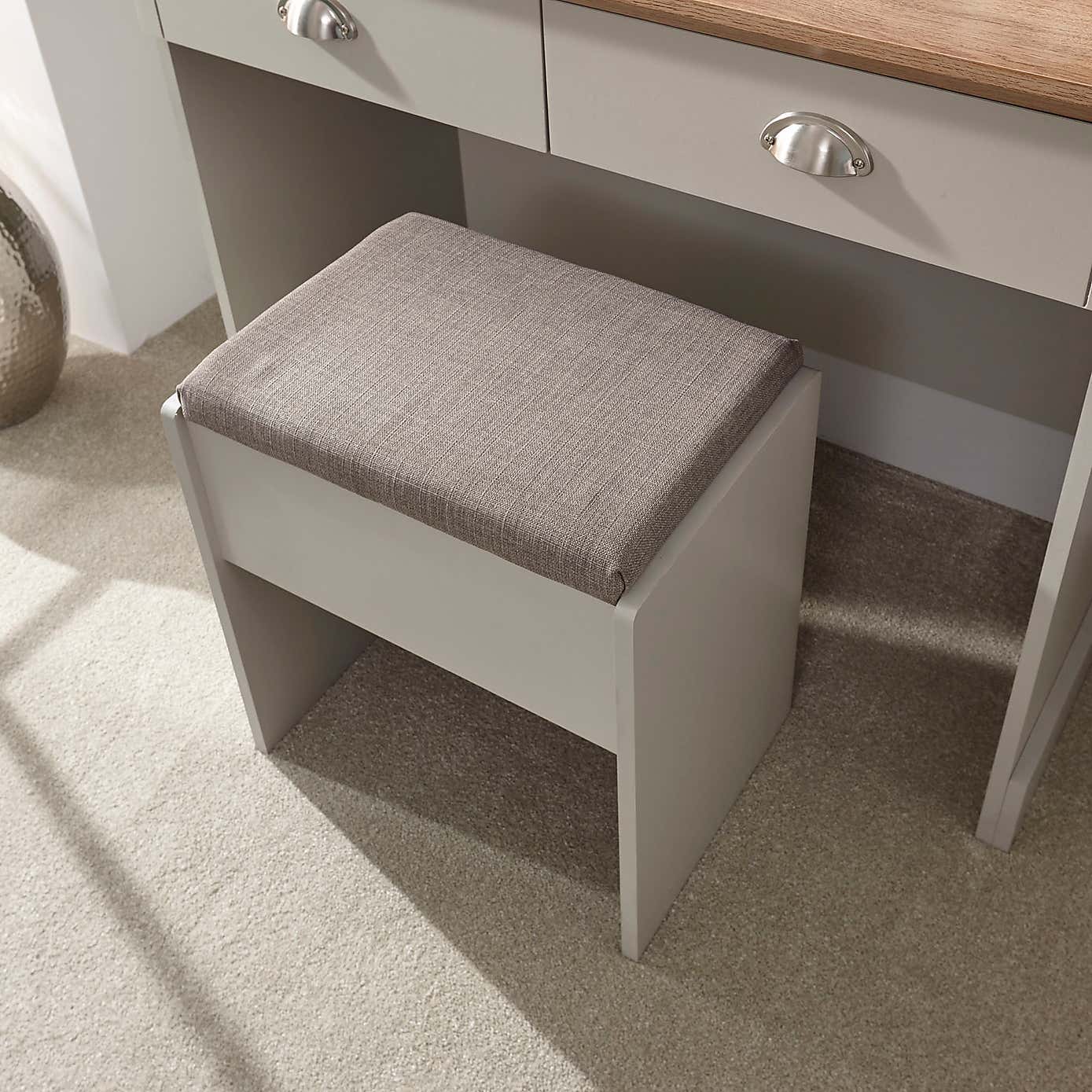 Kendal 2 Drawer Dressing Table Set with Mirror, Grey