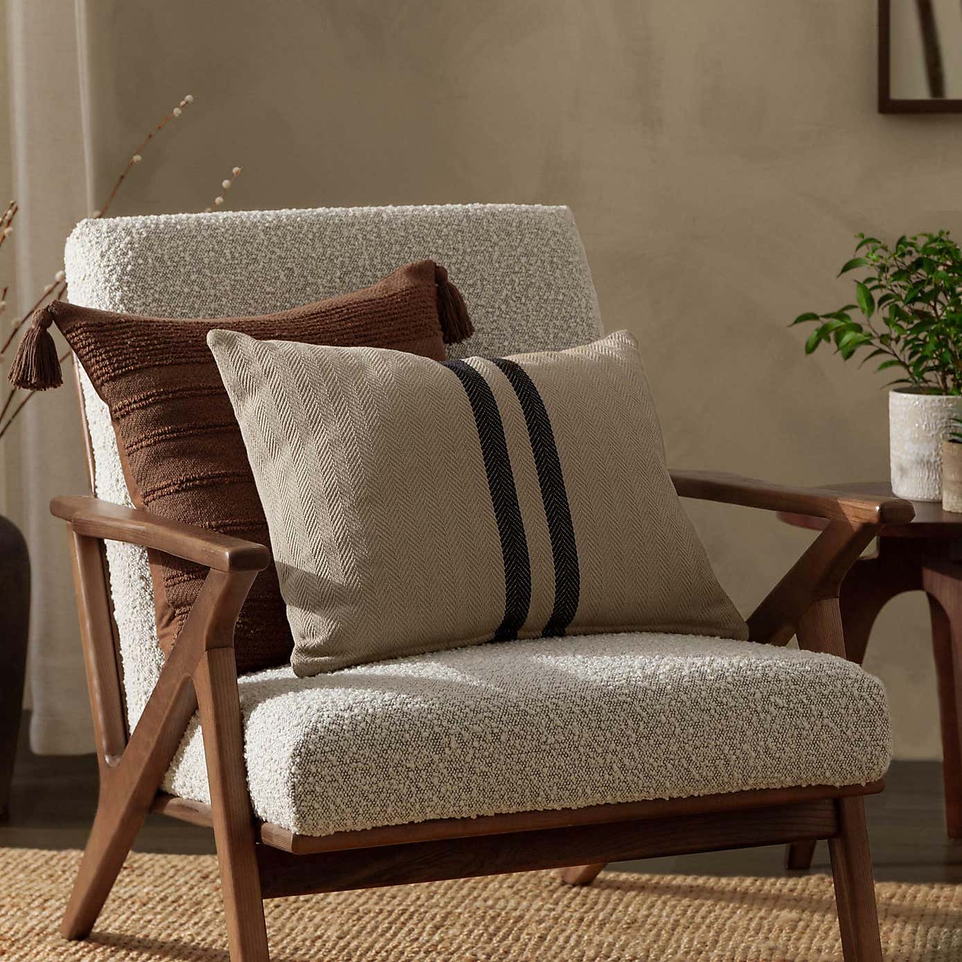 Benton Herringbone Rectangular Cushion