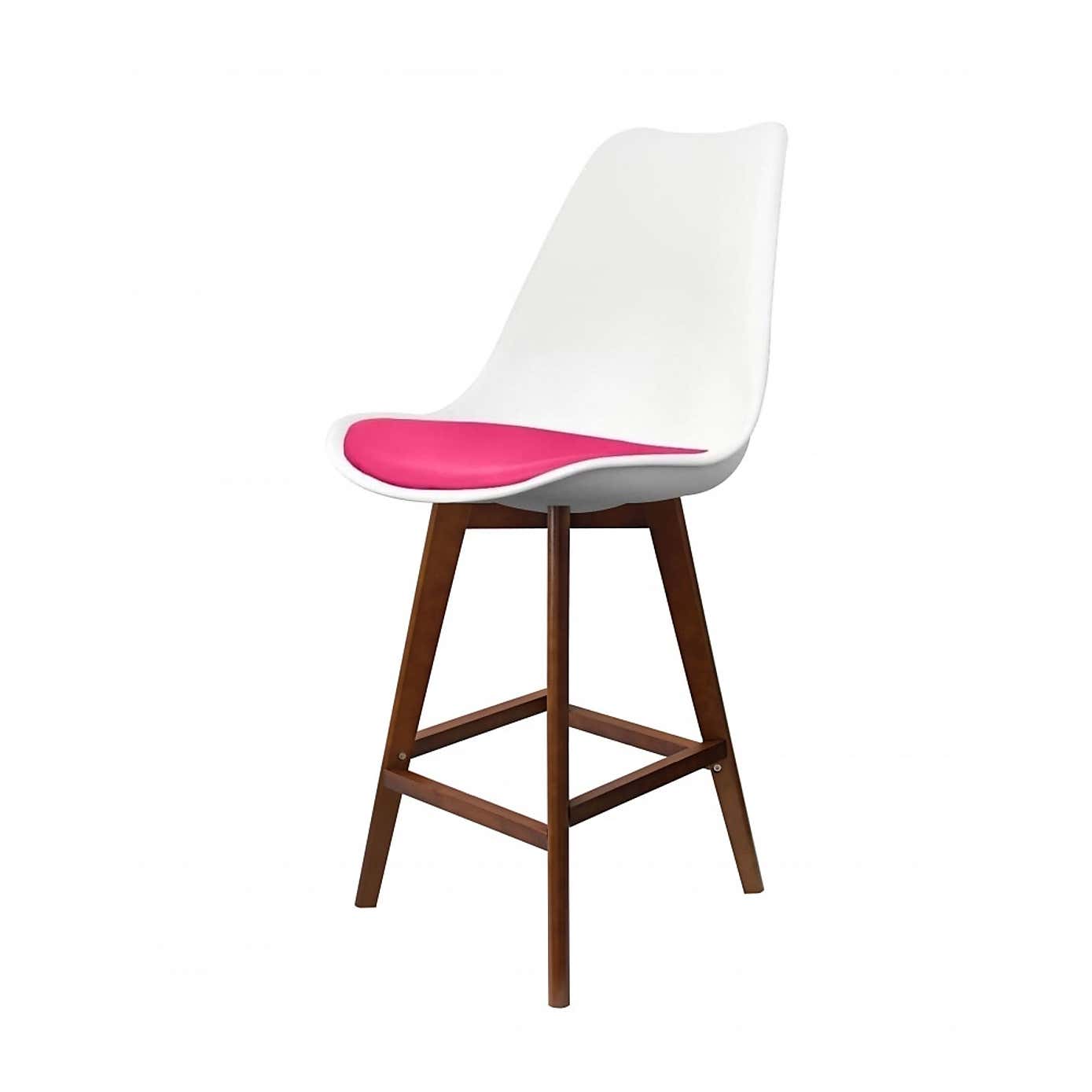 Fusion Living Soho White Plastic Bar Stool