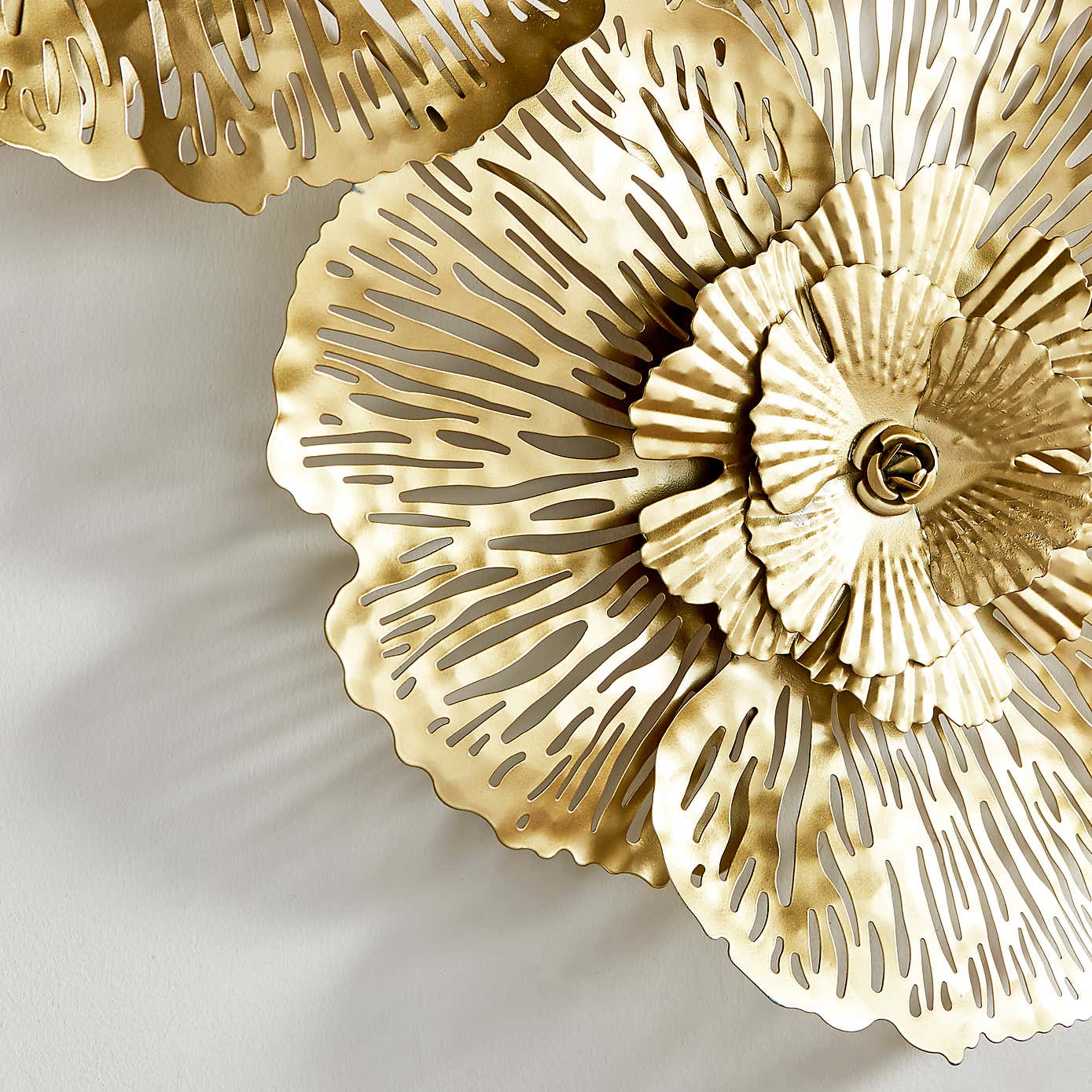 Luxe Floral Gold Indoor Outdoor Metal Wall Art