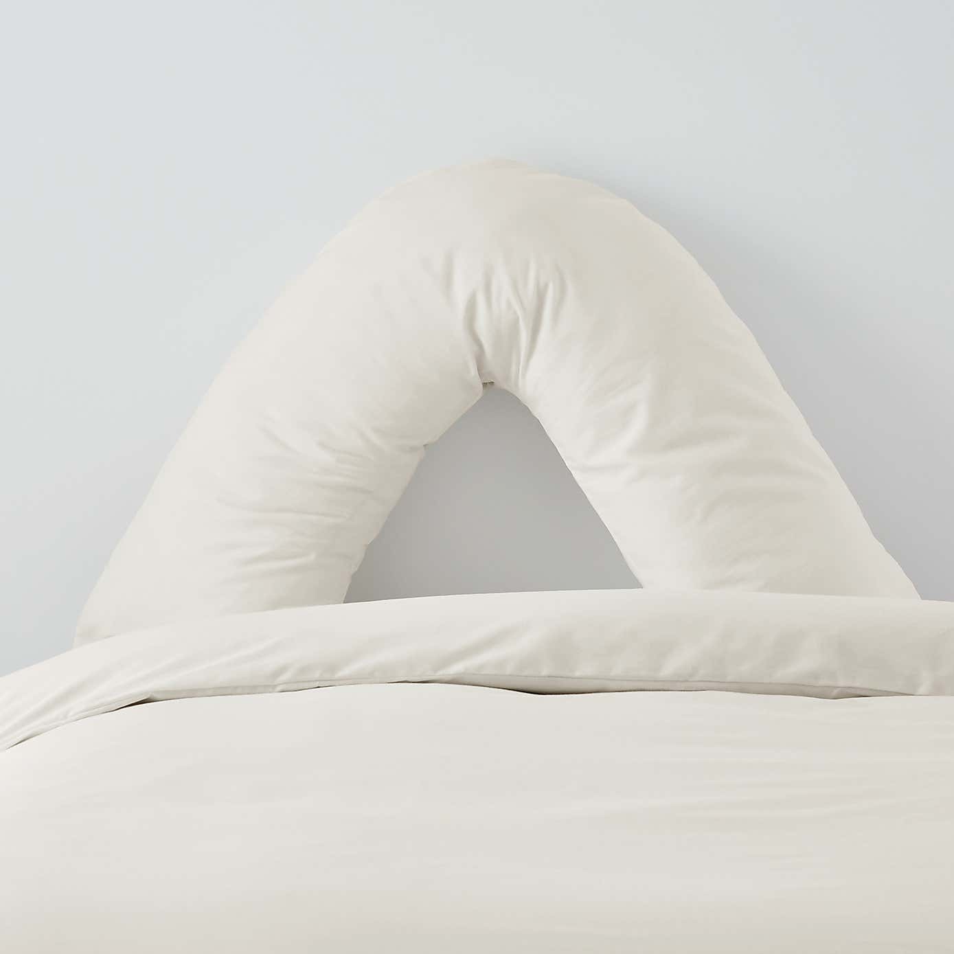 Non Iron Plain Dye Ivory V-Shaped Pillowcase