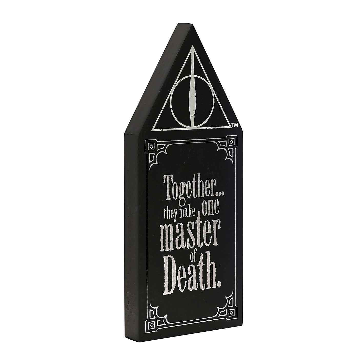 Harry Potter Dark Arts Glow In The Dark Deathly Hallows Wooden Plaque