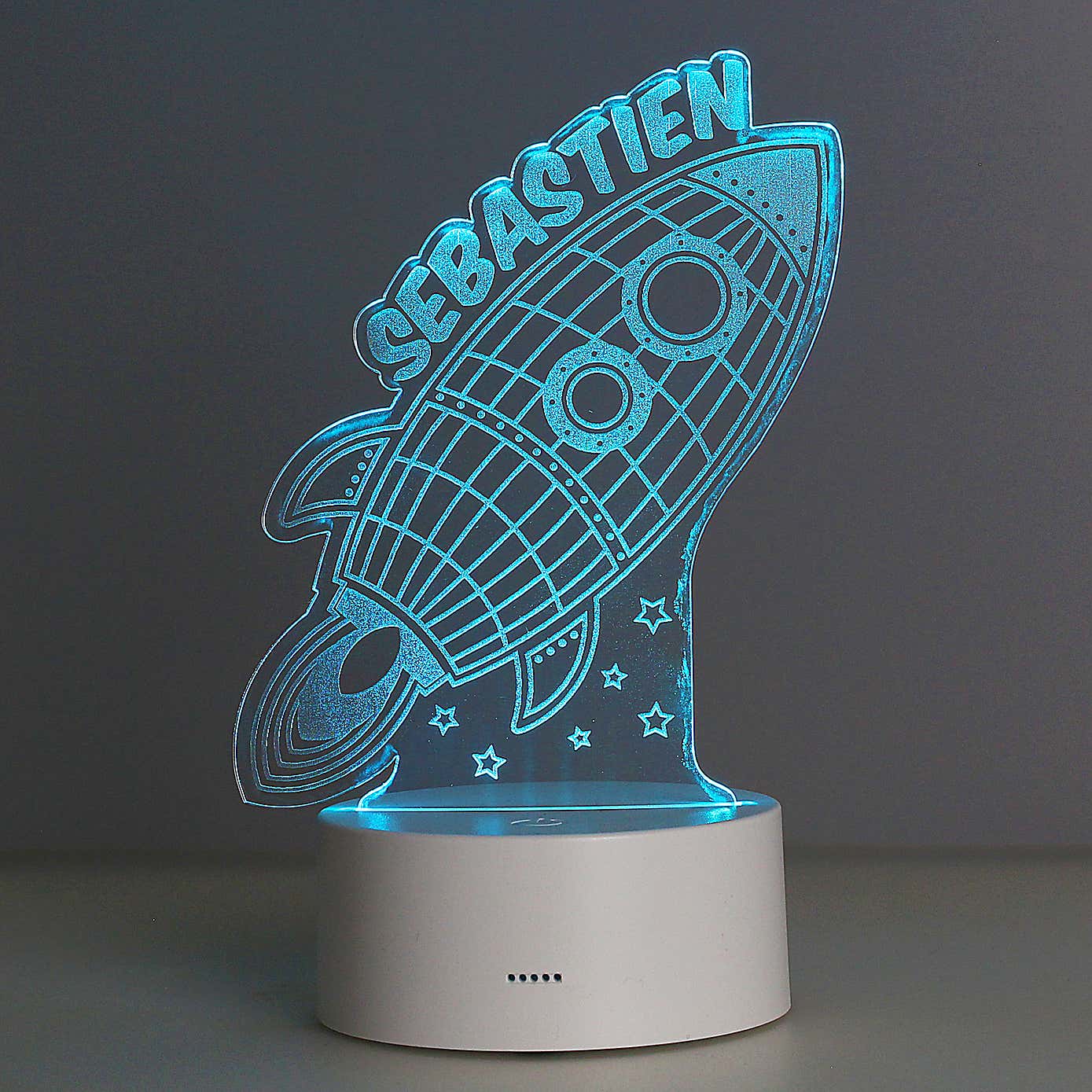 Personalised Space Rocket Colour Changing Night LED Light