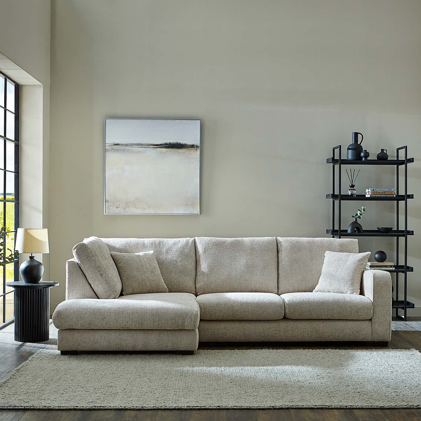 Carson Chunky Chenille Right Hand Corner Sofa