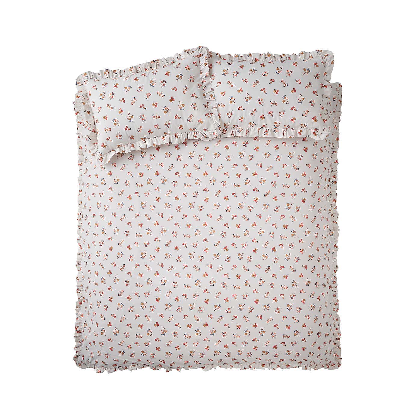 Catherine Lansfield Frill Ditsy Floral Duvet Cover and Pillowcase Set