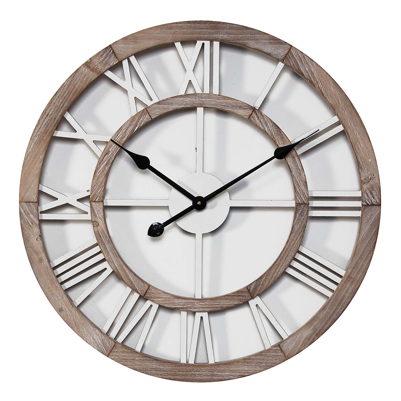 Hometime Shabby Chic Skeleton Wall Clock