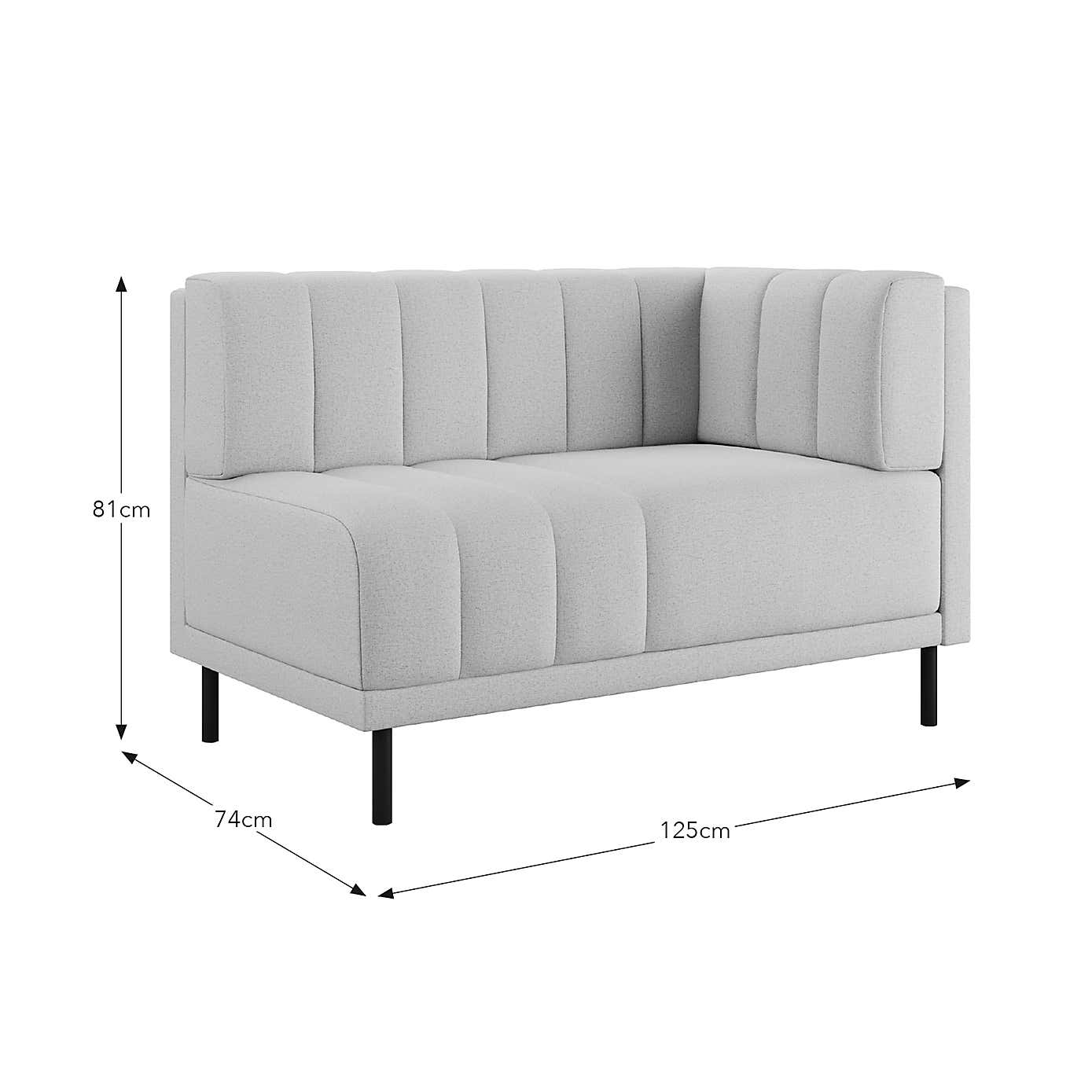 Amali Corner Dining Bench, Textured Weave