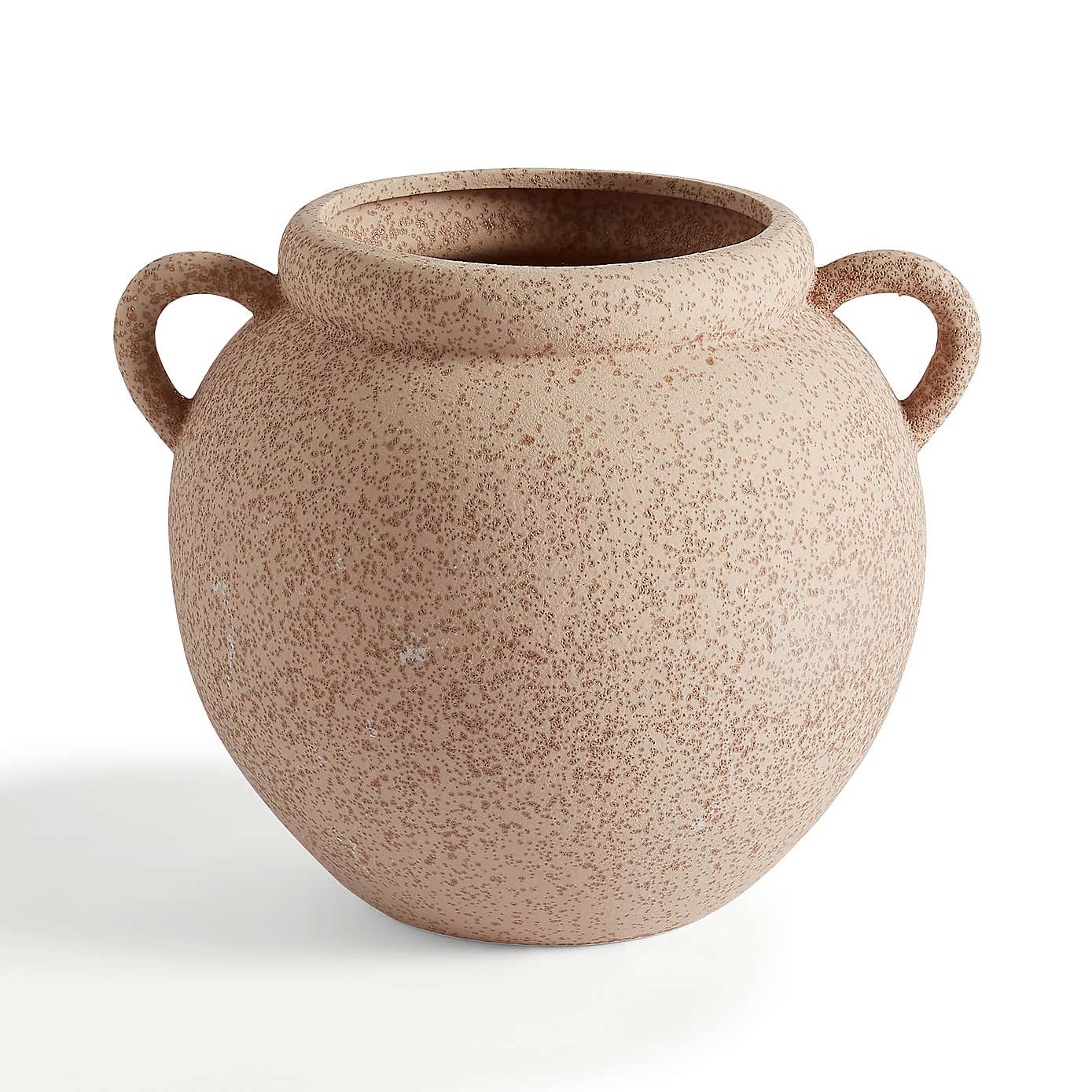 Wide Stone Vase with Handles