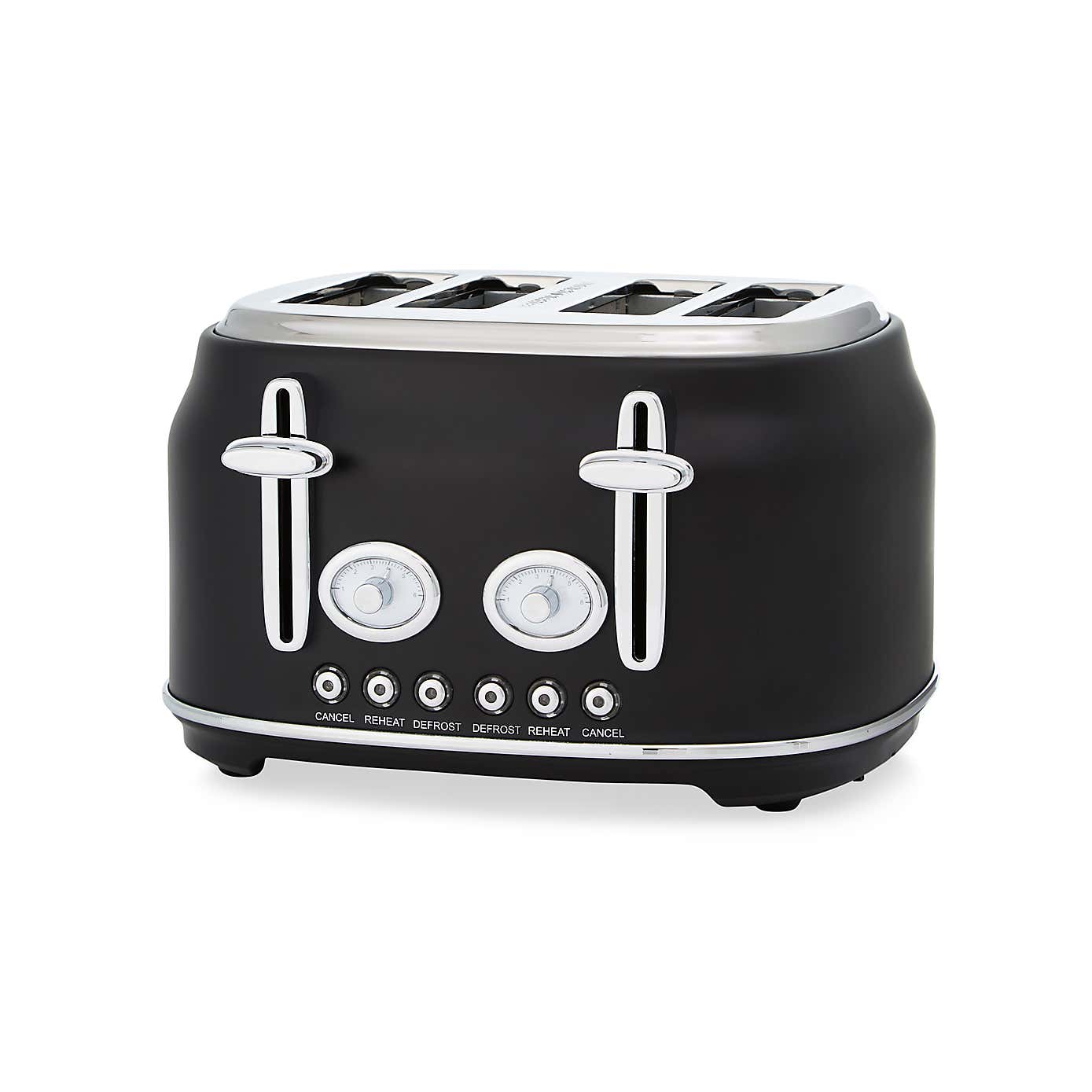 Retro 4 Slice Matt Black Toaster