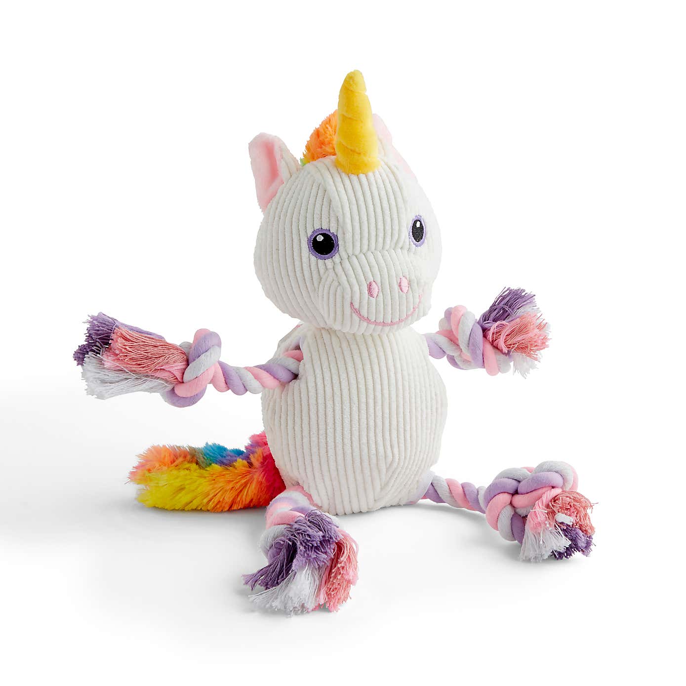 Unicorn Rope Pet Toy with Squeaker
