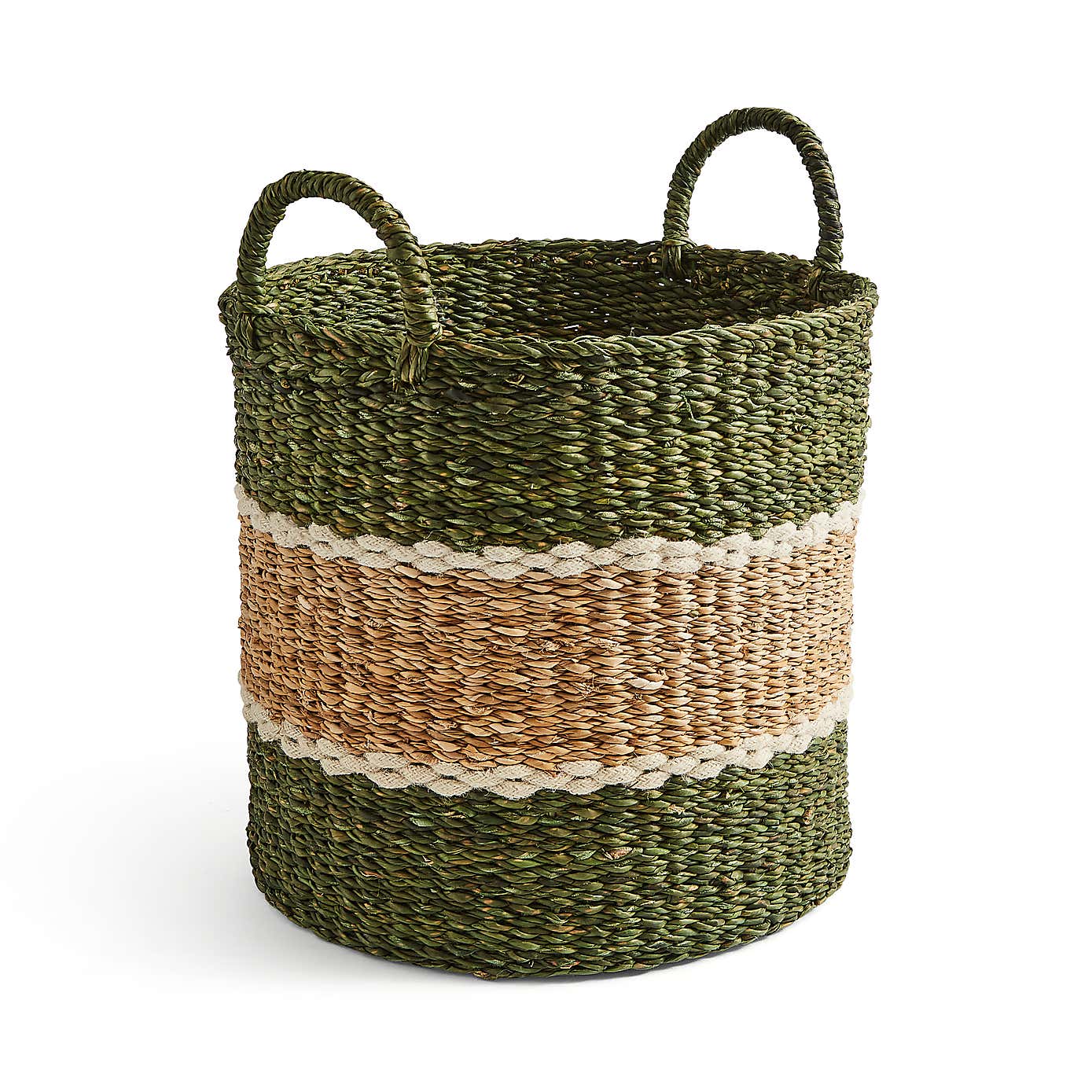 Green Stripe Storage Basket