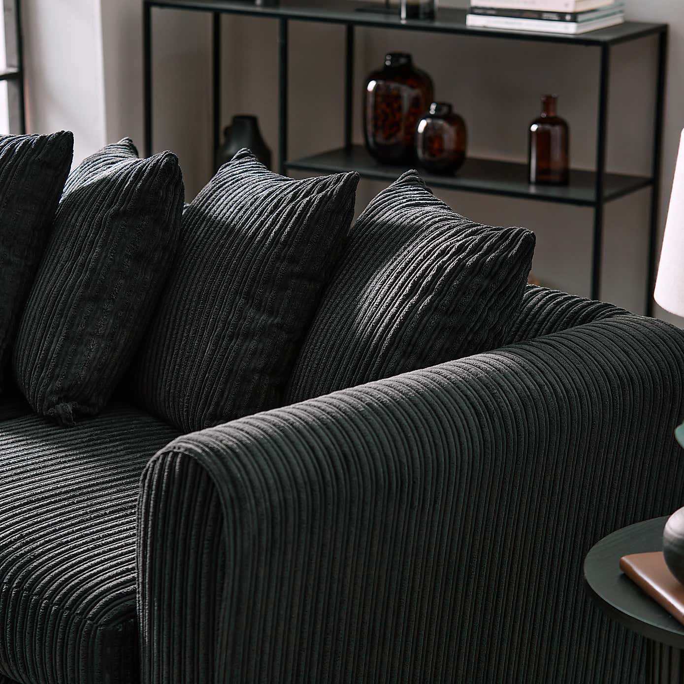 Blake Curved Arm Scatter Back Jumbo Cord 4 Seater Sofa