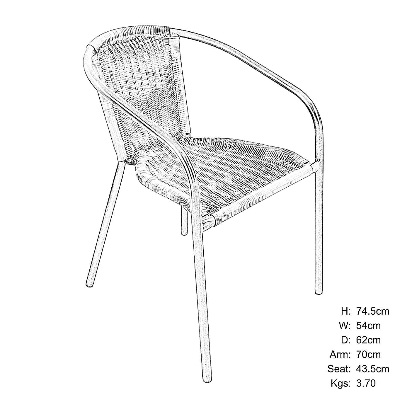 Summer Terrace Torrington Square Patio Table with 4 Springdale Chairs