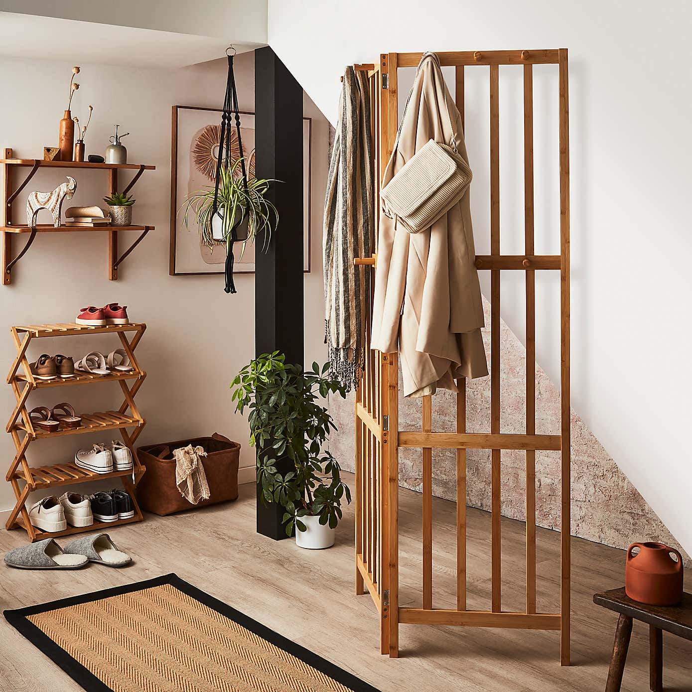 Bamboo Folding Shoe Rack