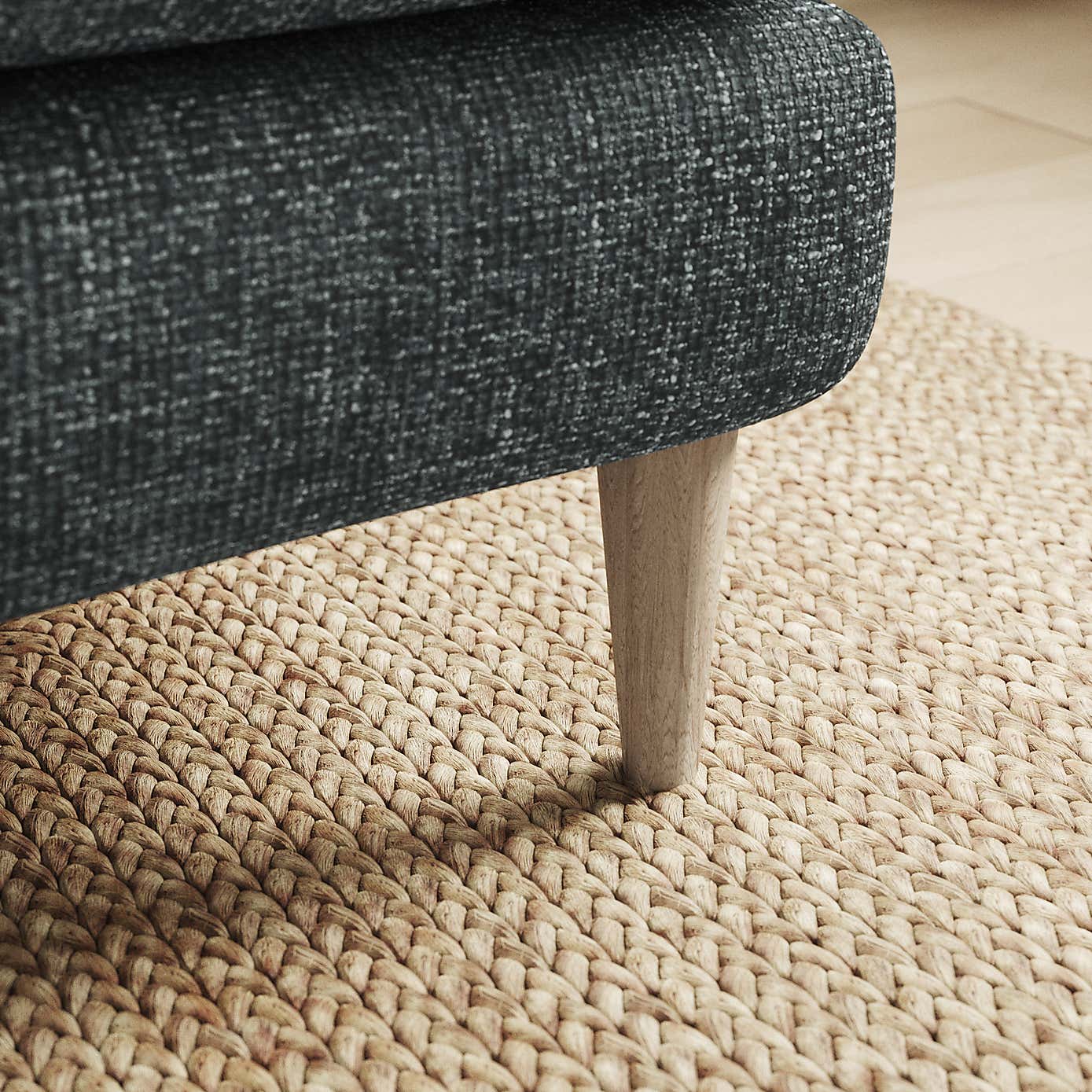 Sven Chunky Chenille Footstool