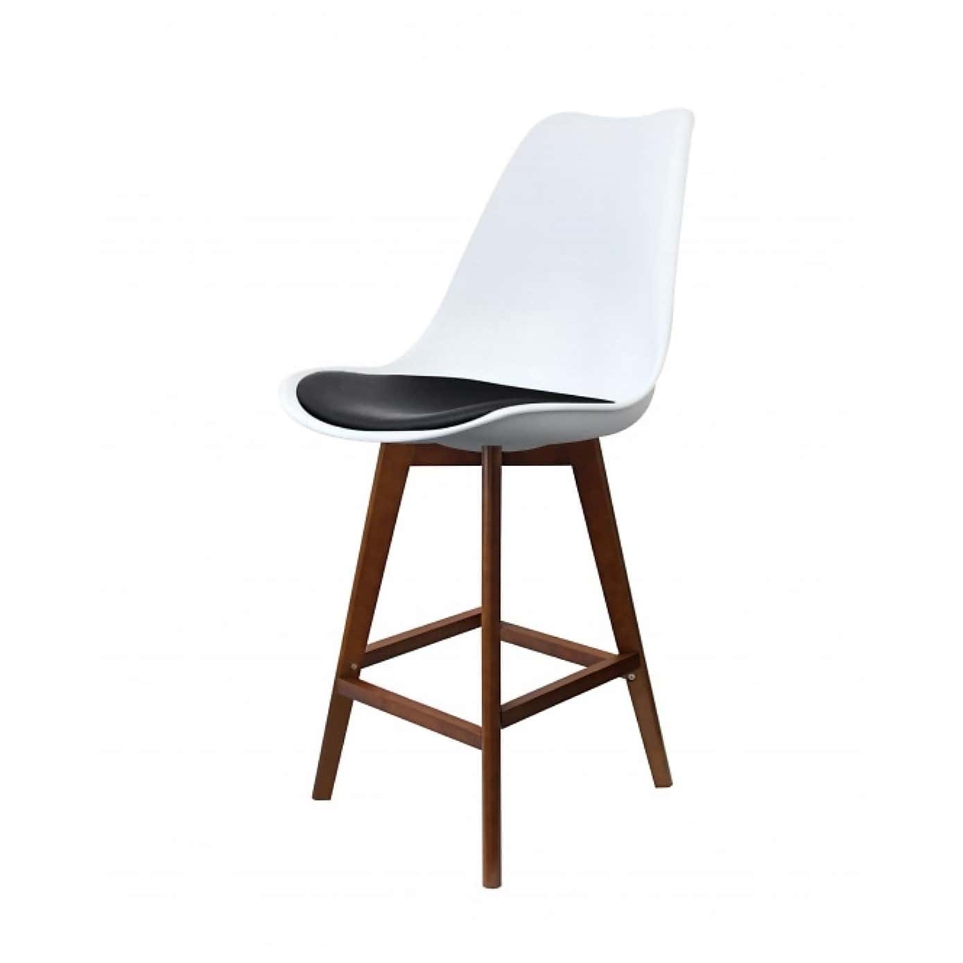 Fusion Living Soho White Plastic Bar Stool