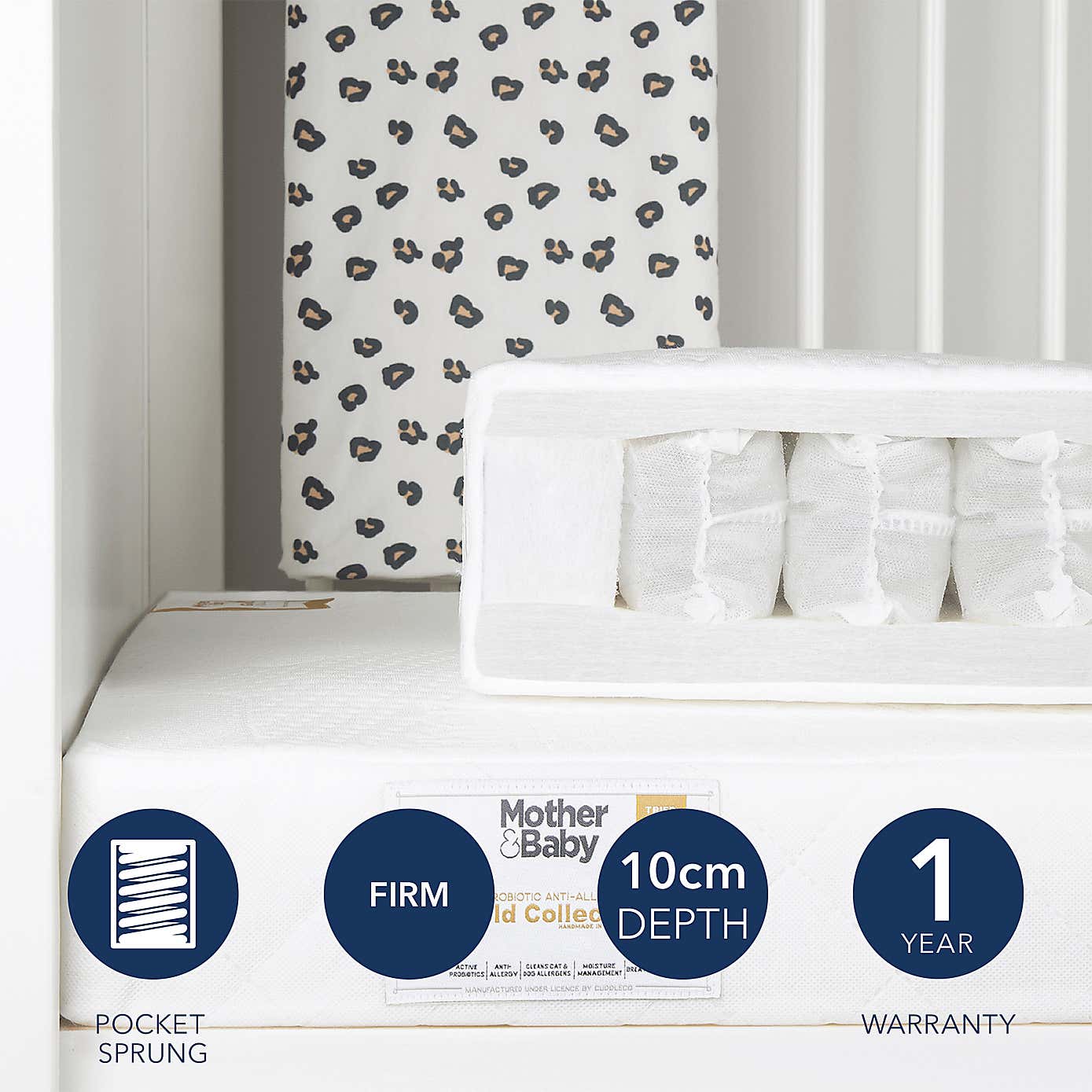 Mother&Baby White Gold Hypoallergenic Pocket Sprung Mattress