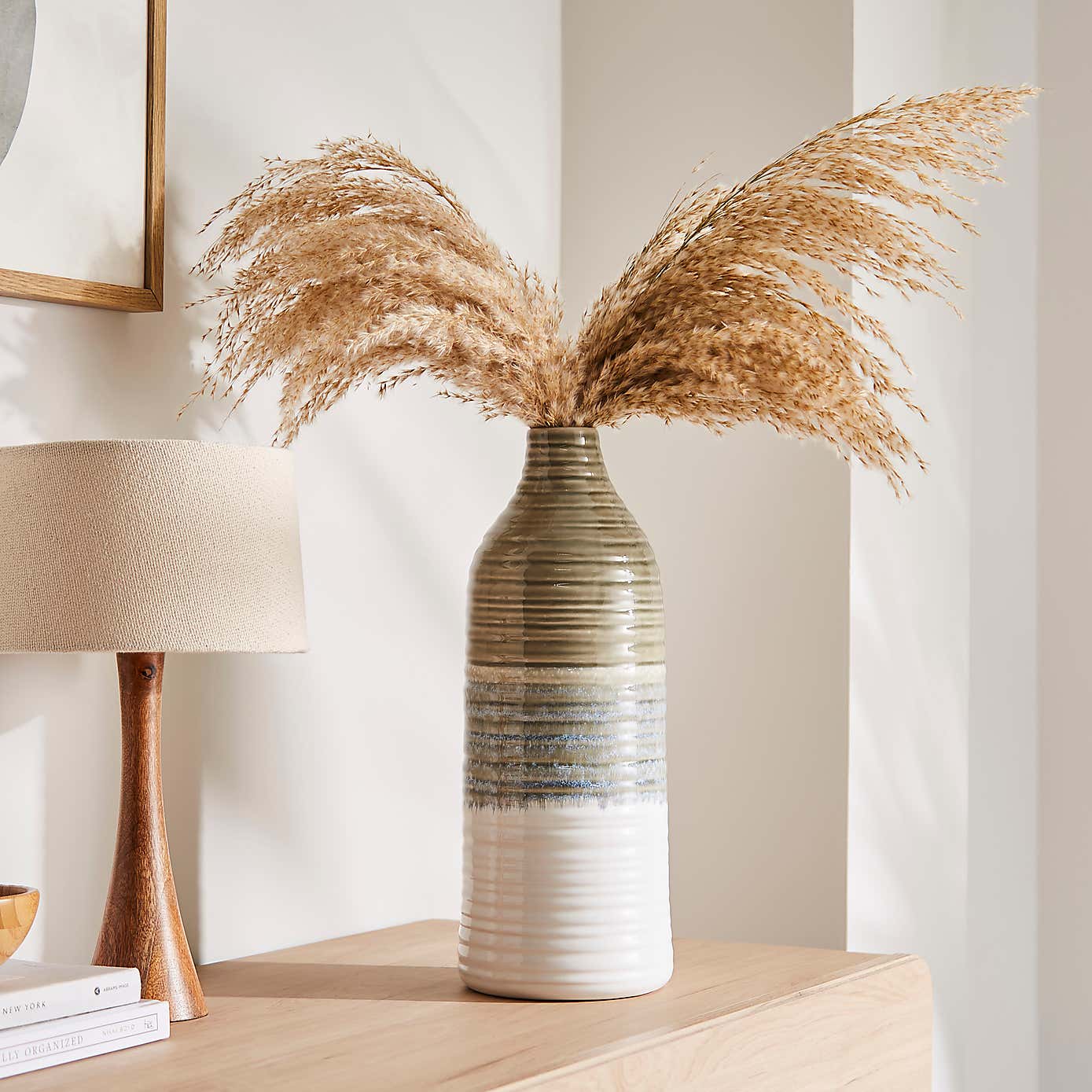 Reactive Glaze Striped Vase