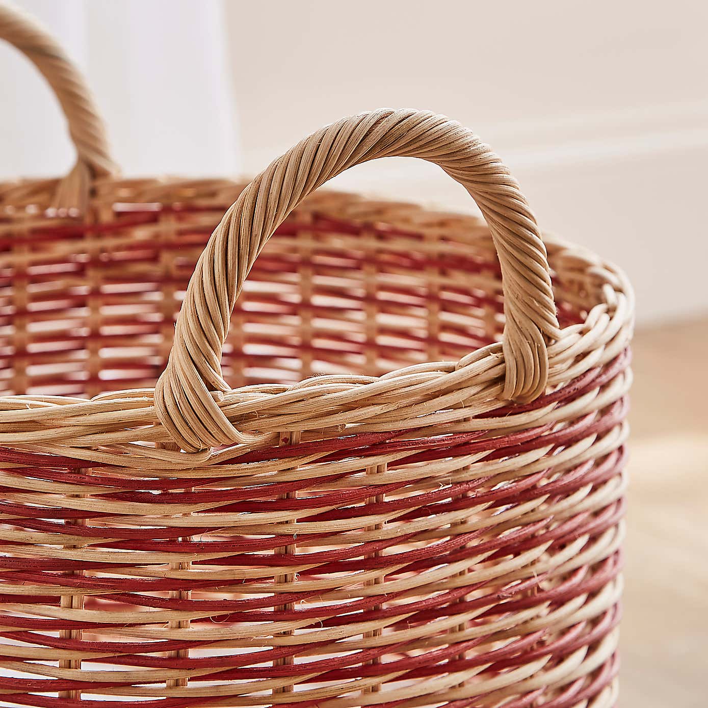 Round Woven Rattan Basket