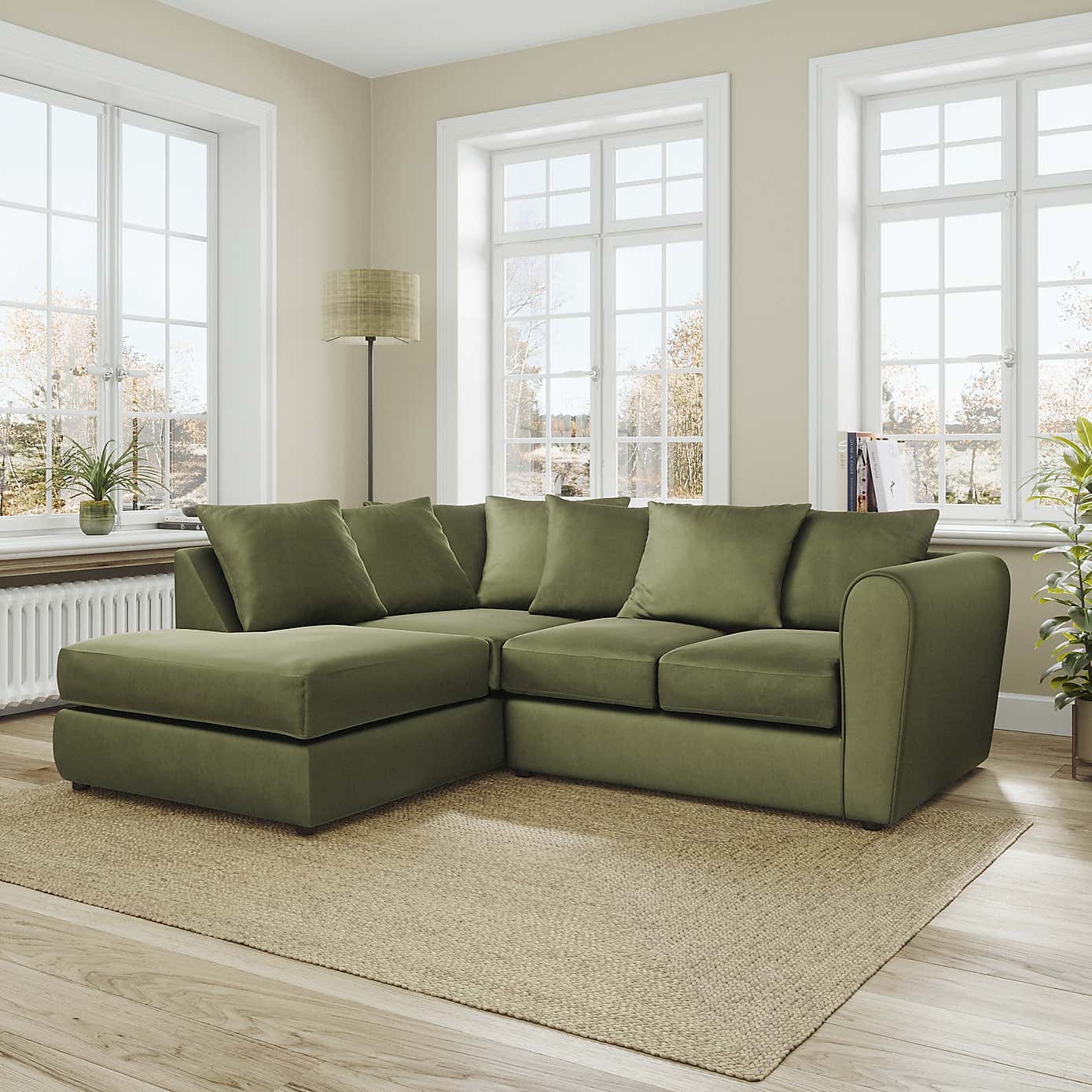 Blake Curved Arm Opulent Velvet Corner Chaise Sofa