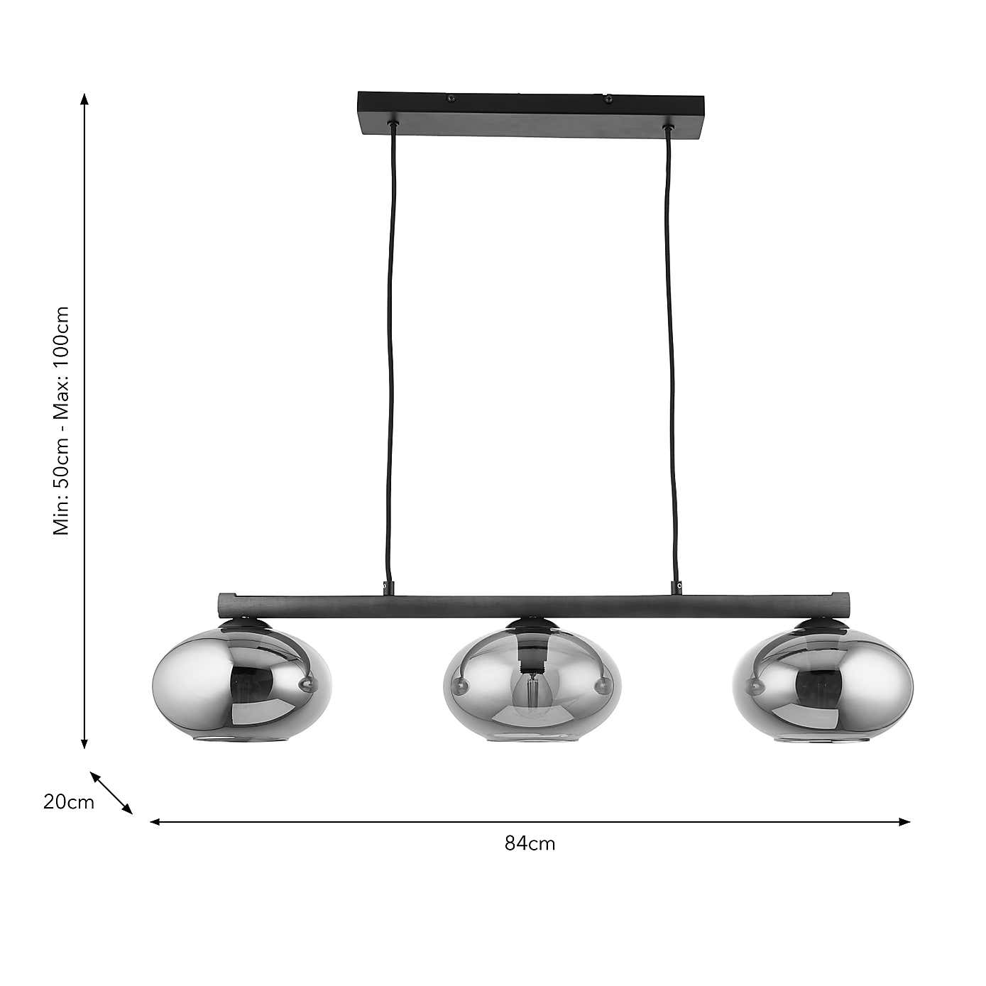 Bowen Industrial 3 Light Adjustable Diner Ceiling Light