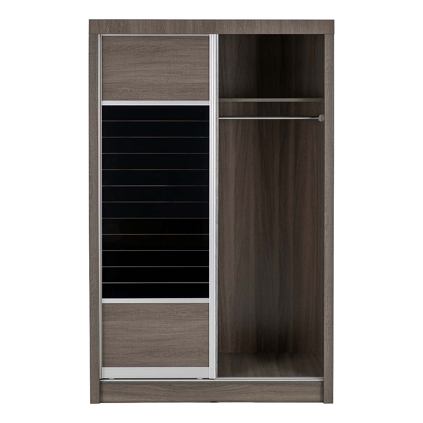 Lennon Sliding Double Wardrobe, Black