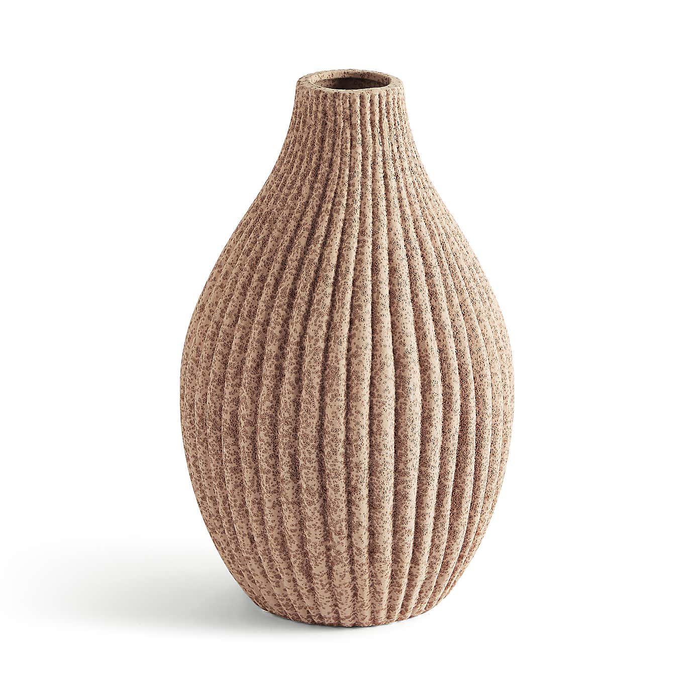 Ribbed Stone Bottle Vase