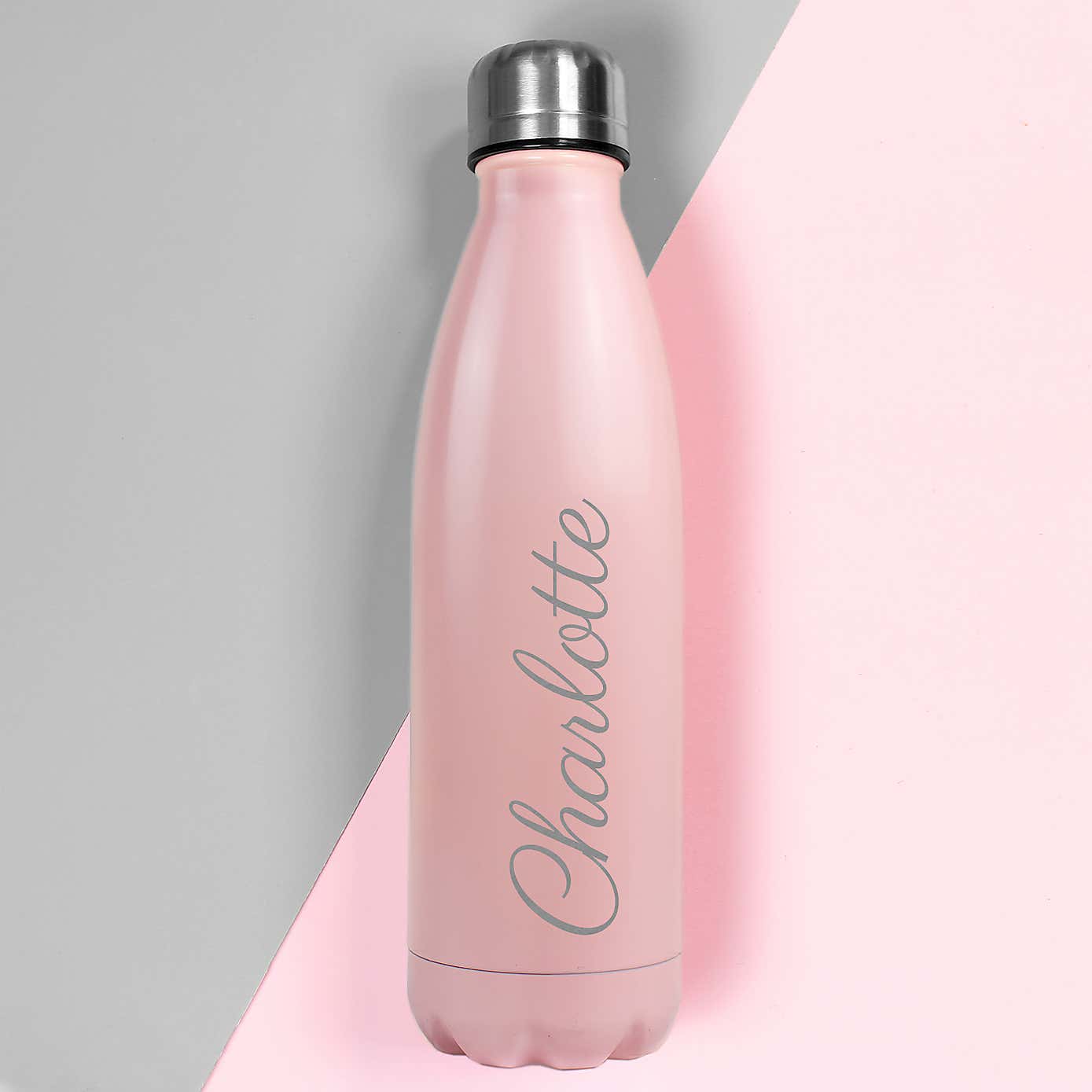 Personalised Metal Insulated Drinks Bottle Pink