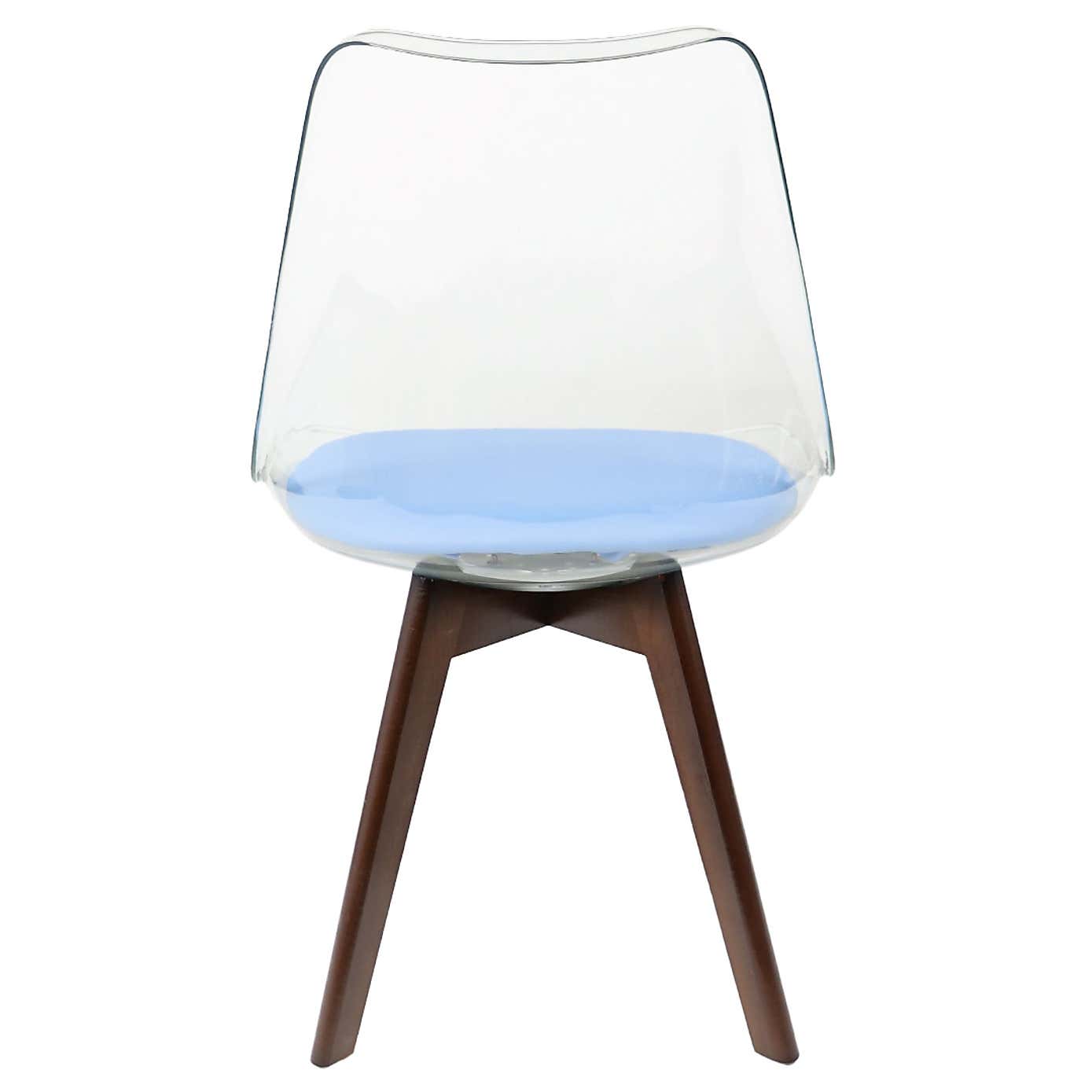 Fusion Living Soho Clear Plastic Dining Chair with Squared Legs