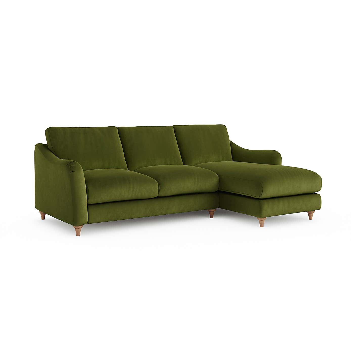 Hattie Matte Plush Velvet Corner Chaise Sofa