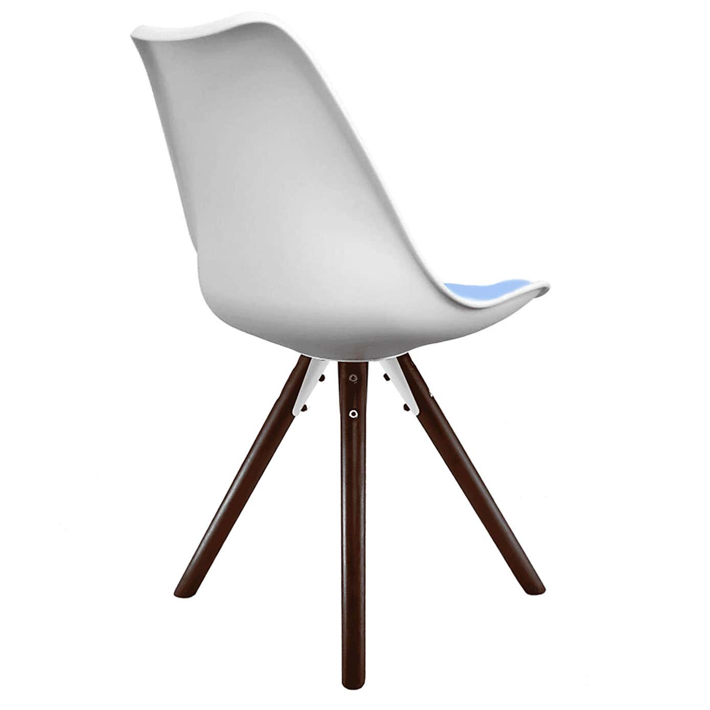 Fusion Living Soho White Plastic Dining Chair with Pyramid Legs