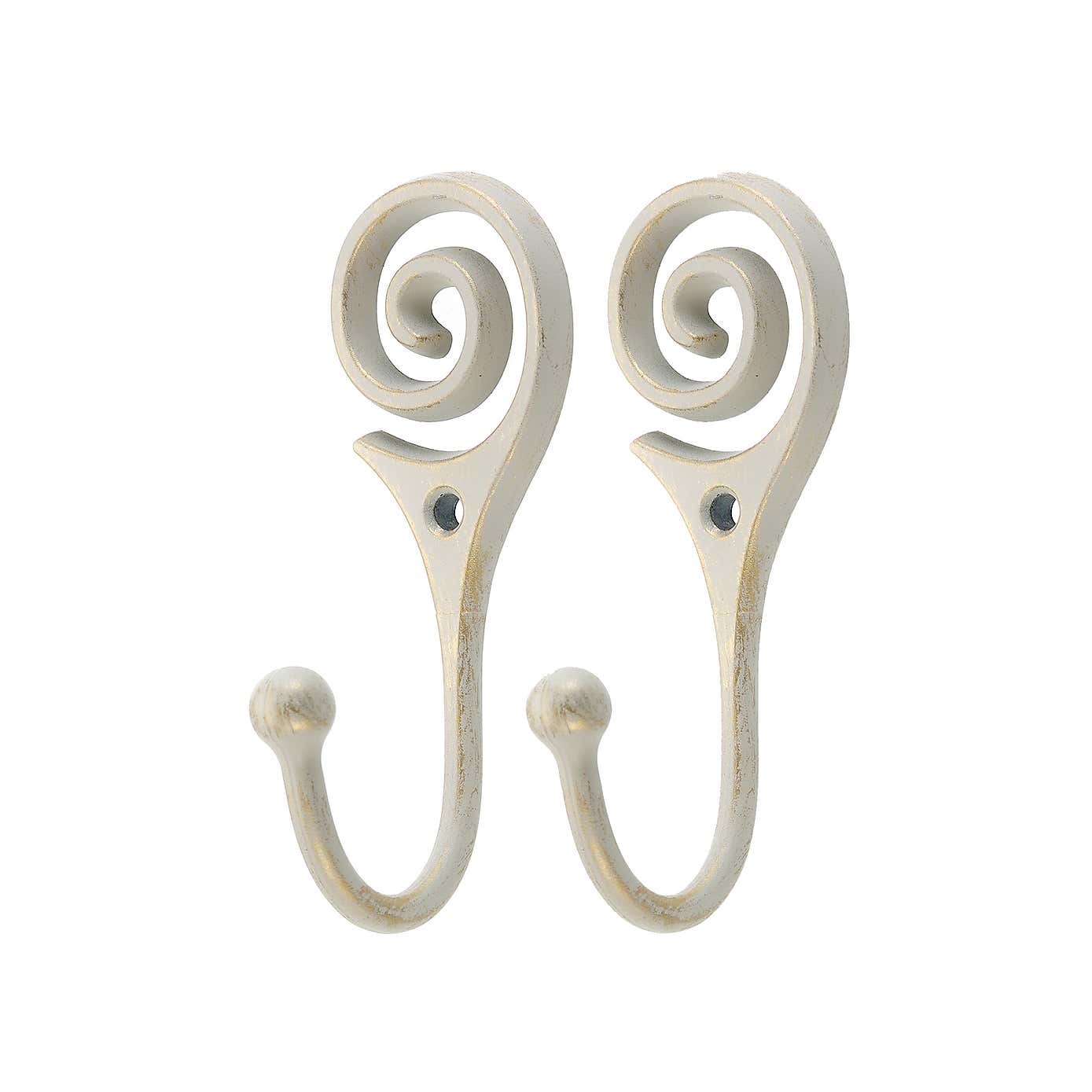 Ivory Vintage Twist Hooks