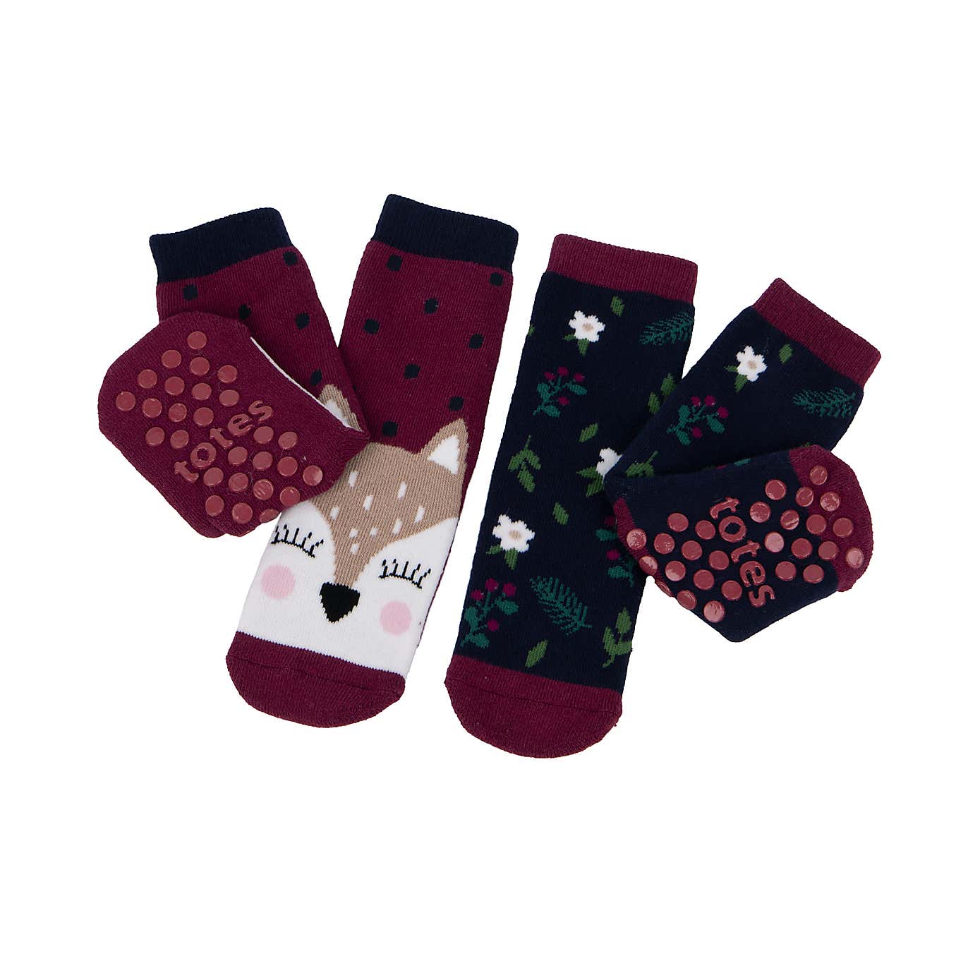 totes Pack of 2 Toasties Kids Original Deer Slipper Socks