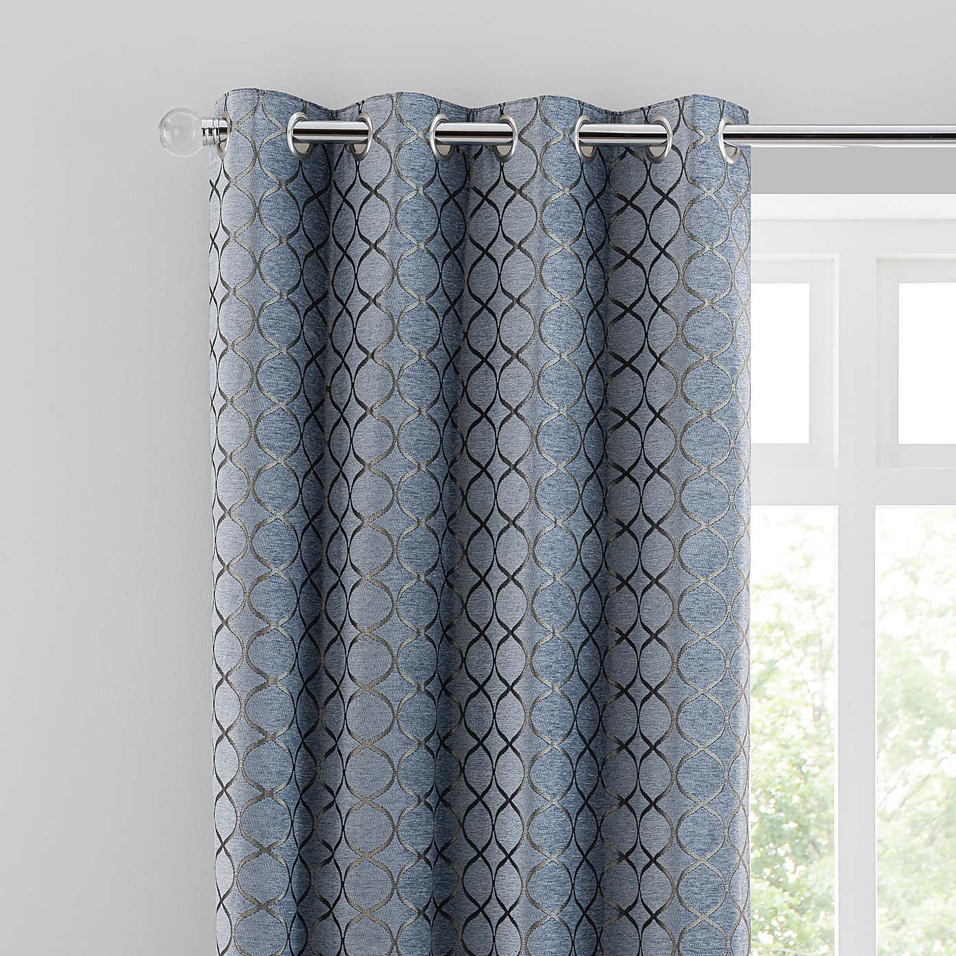 Chenille Ogee Eyelet Curtains
