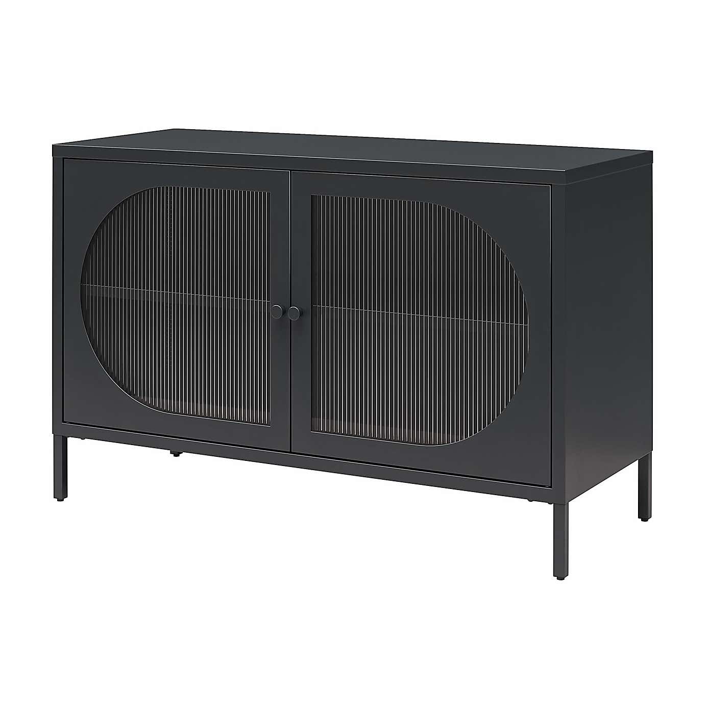 Luna Low Fluted Sideboard, Glass